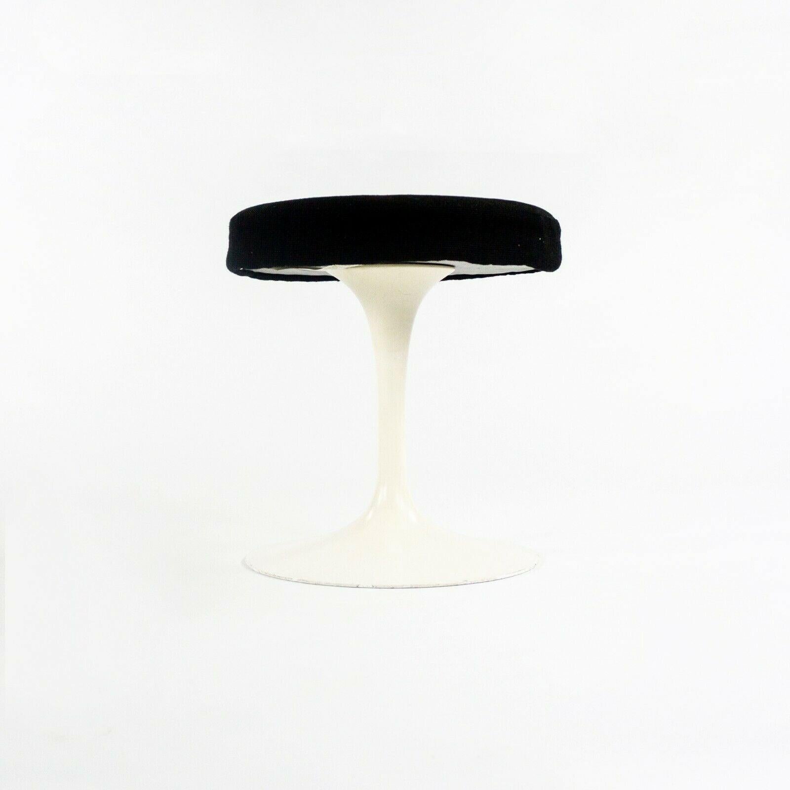 Fabric 1977 Eero Saarinen for Knoll International Upholstered Pedestal Tulip Stool 152S For Sale