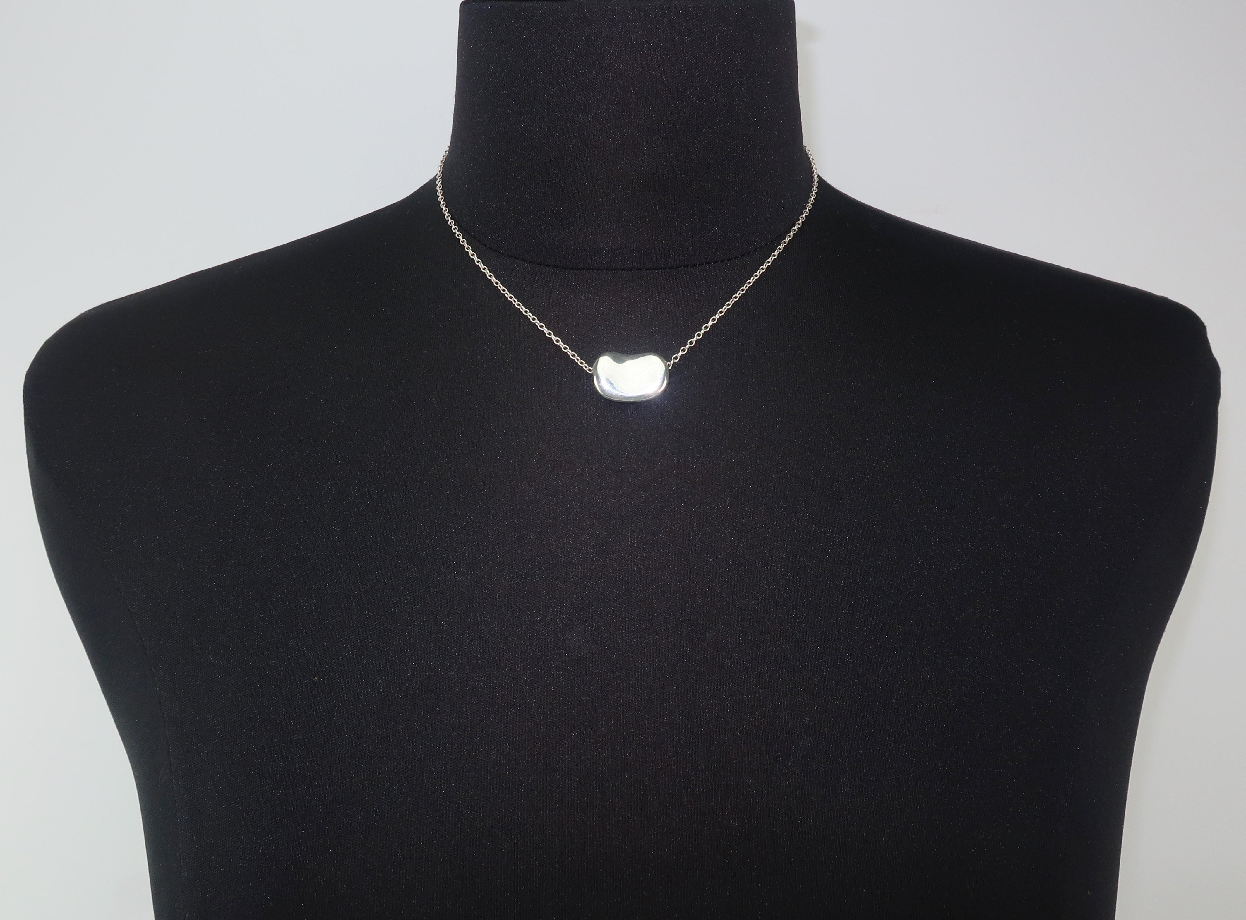 1977 Elsa Peretti Sterling Silver Bean Pendant Necklace for Tiffany & Co. 2