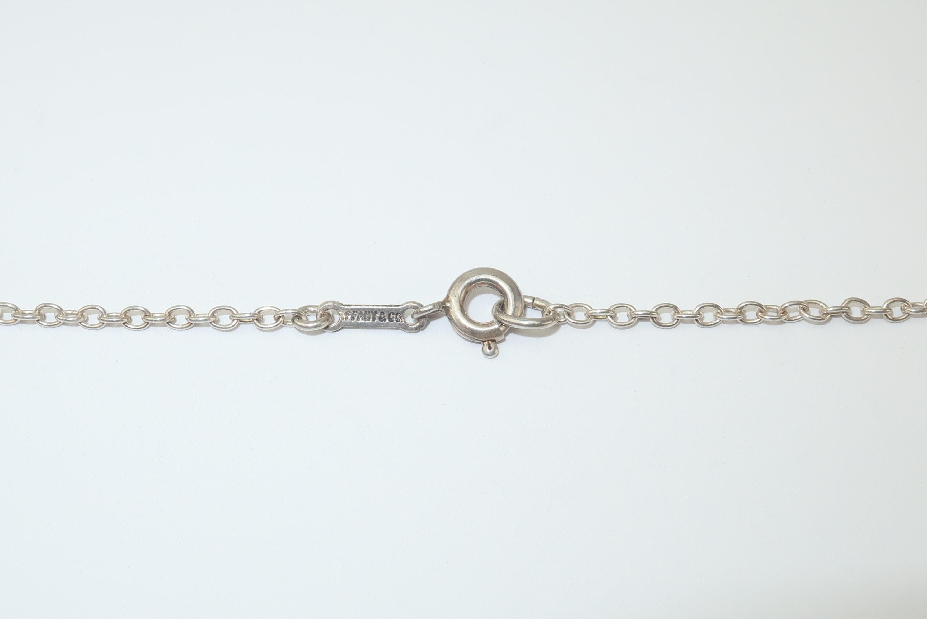 1977 Elsa Peretti Sterling Silver Bean Pendant Necklace for Tiffany & Co. In Good Condition In Atlanta, GA