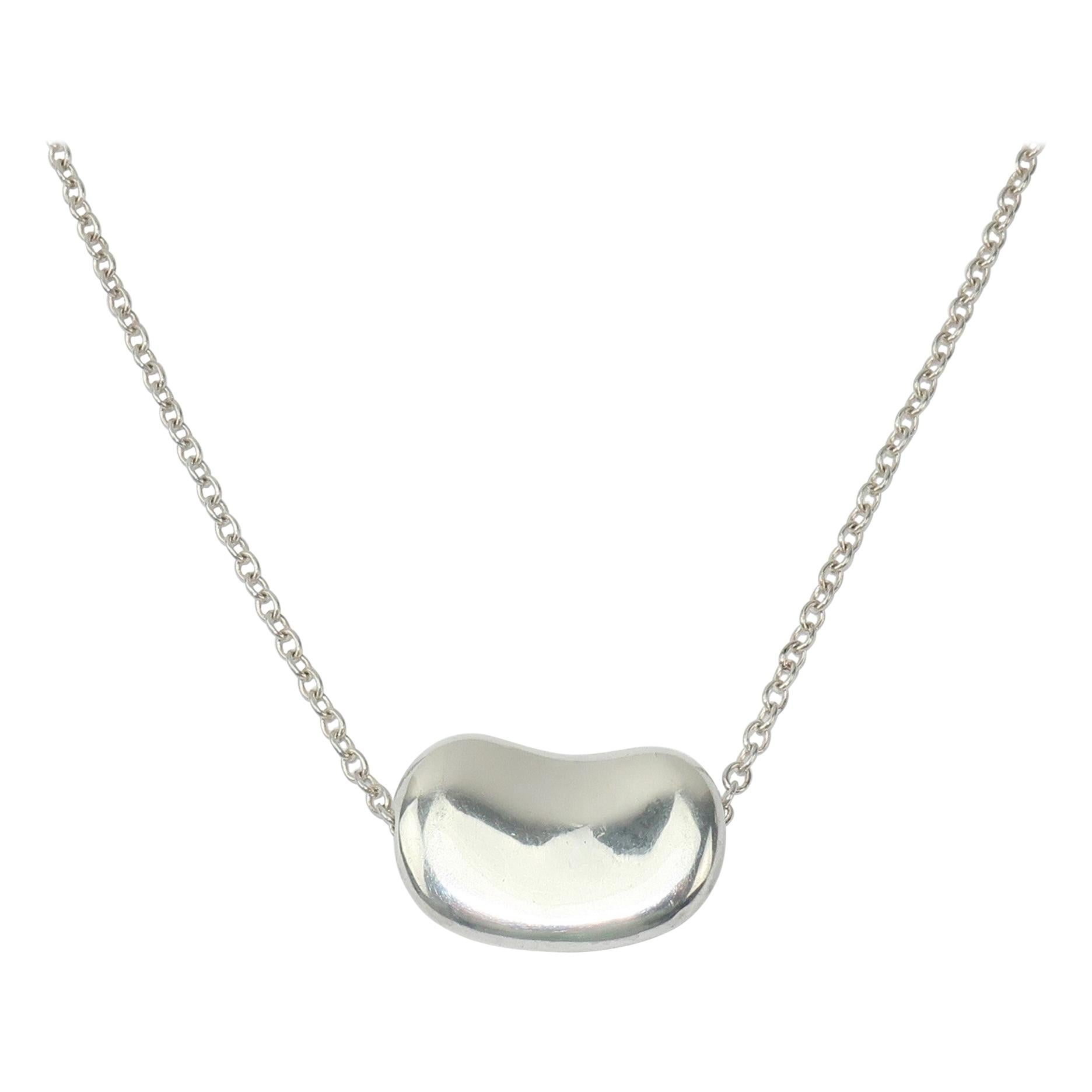 1977 Elsa Peretti Sterling Silver Bean Pendant Necklace for Tiffany & Co.