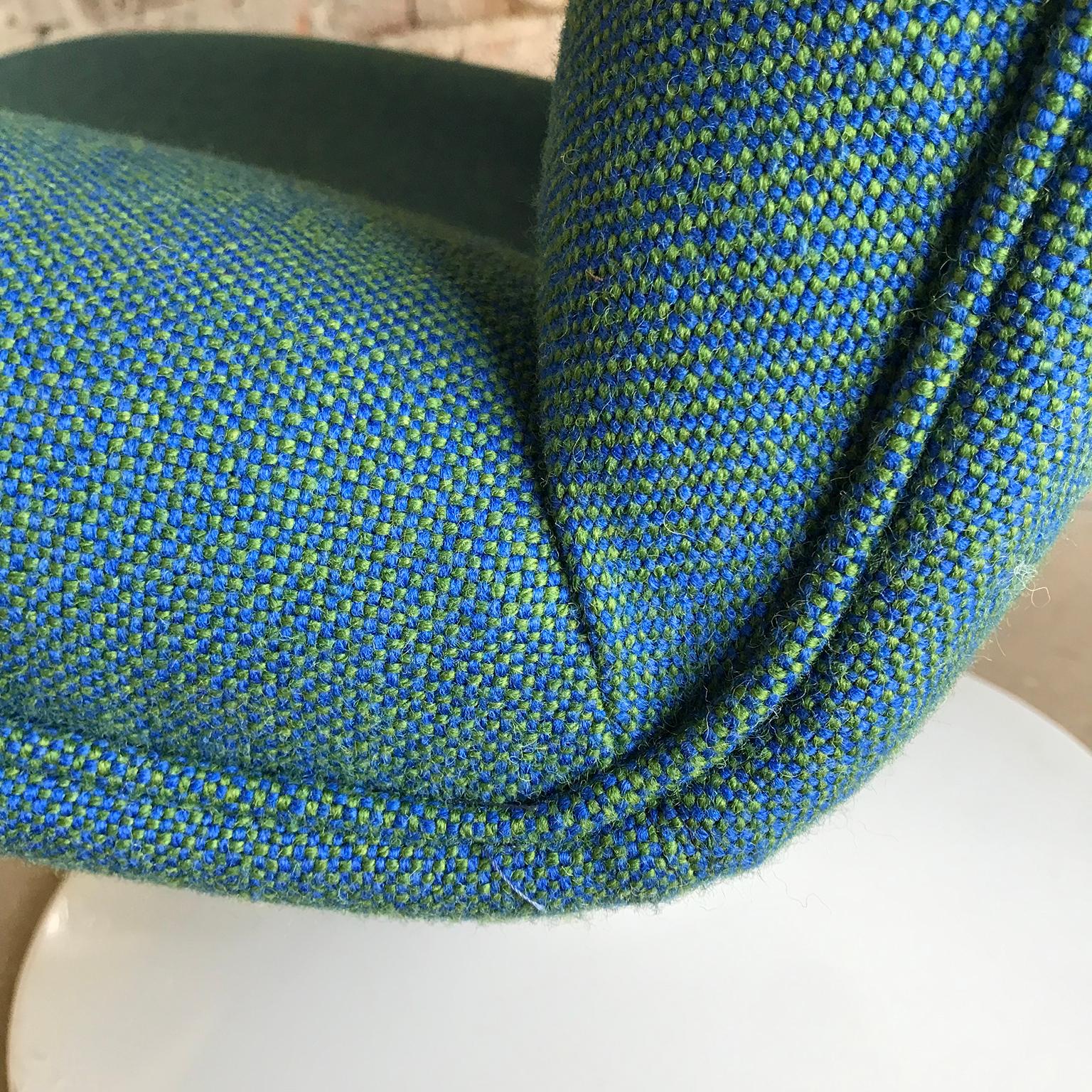 1977, Geoffrey Harcourt, Artifort 508 Chair by New Upholstery Blue Green Fabric 3