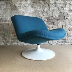 1977, Geoffrey Harcourt, Artifort 508 Chair by New Upholstery Blue Green Fabric