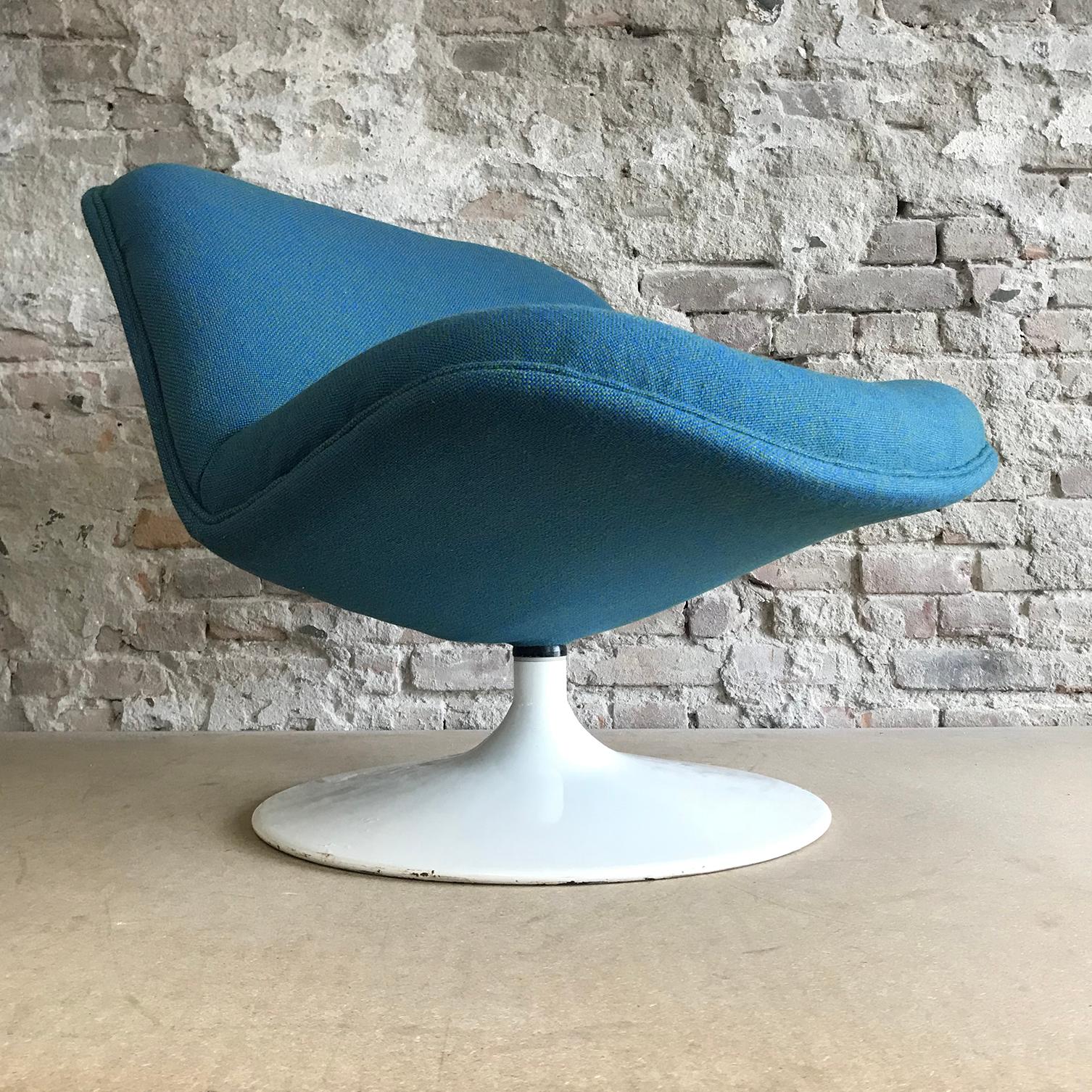 Mid-Century Modern 1977, Geoffrey Harcourt, Artifort 508 Chair by New Upholstery Blue Green Fabric
