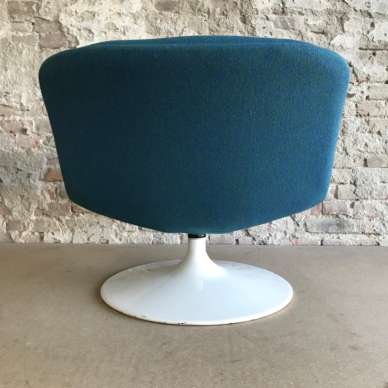 Late 20th Century 1977, Geoffrey Harcourt, Artifort 508 Chair by New Upholstery Blue Green Fabric