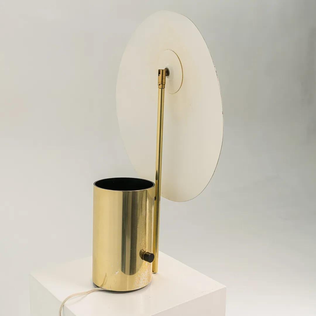Modern 1977 George Nelson Half-Nelson Reflector Table Lamp by Koch & Lowy in Brass For Sale
