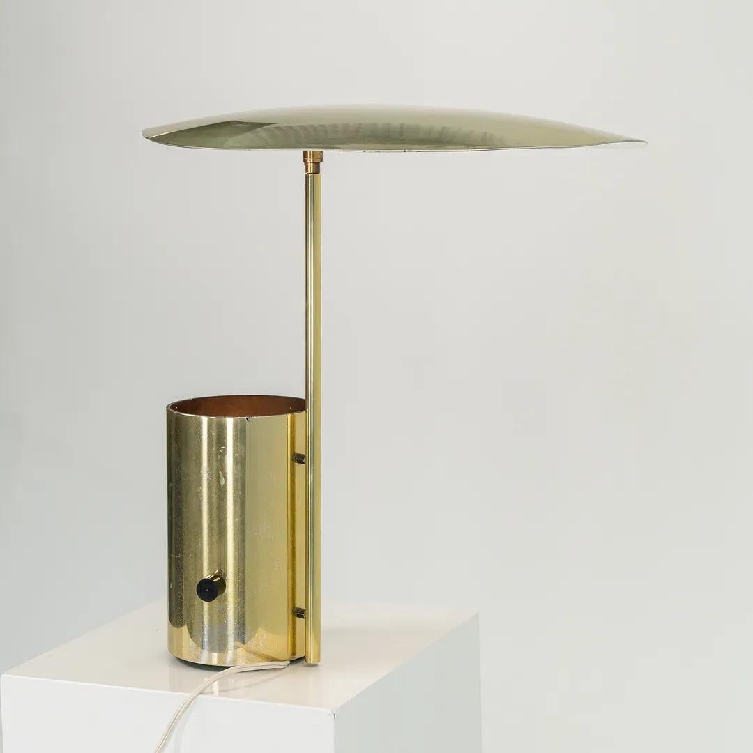 Mid-20th Century 1977 George Nelson Half-Nelson Reflector Table Lamp by Koch & Lowy in Brass For Sale