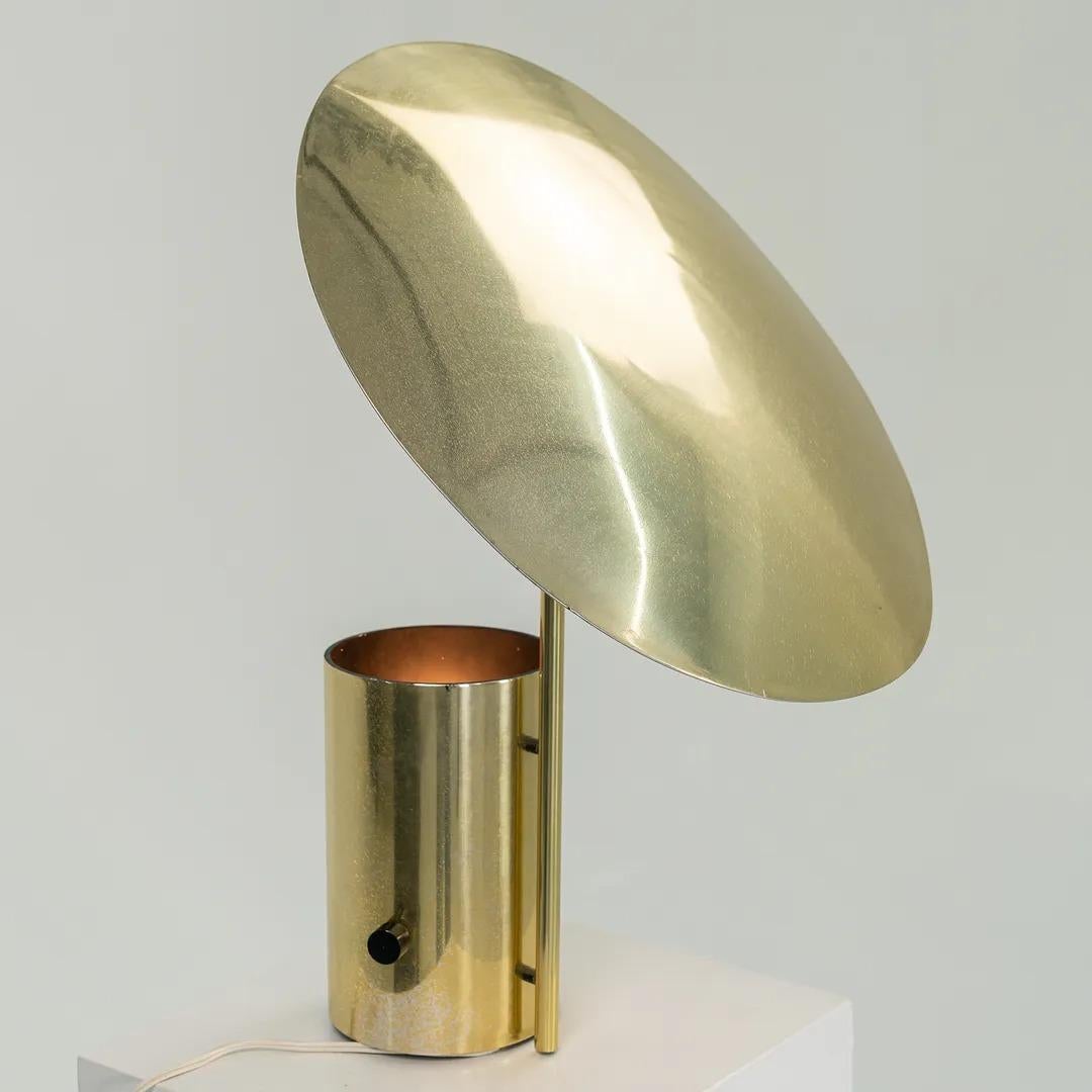 Glass 1977 George Nelson Half-Nelson Reflector Table Lamp by Koch & Lowy in Brass For Sale