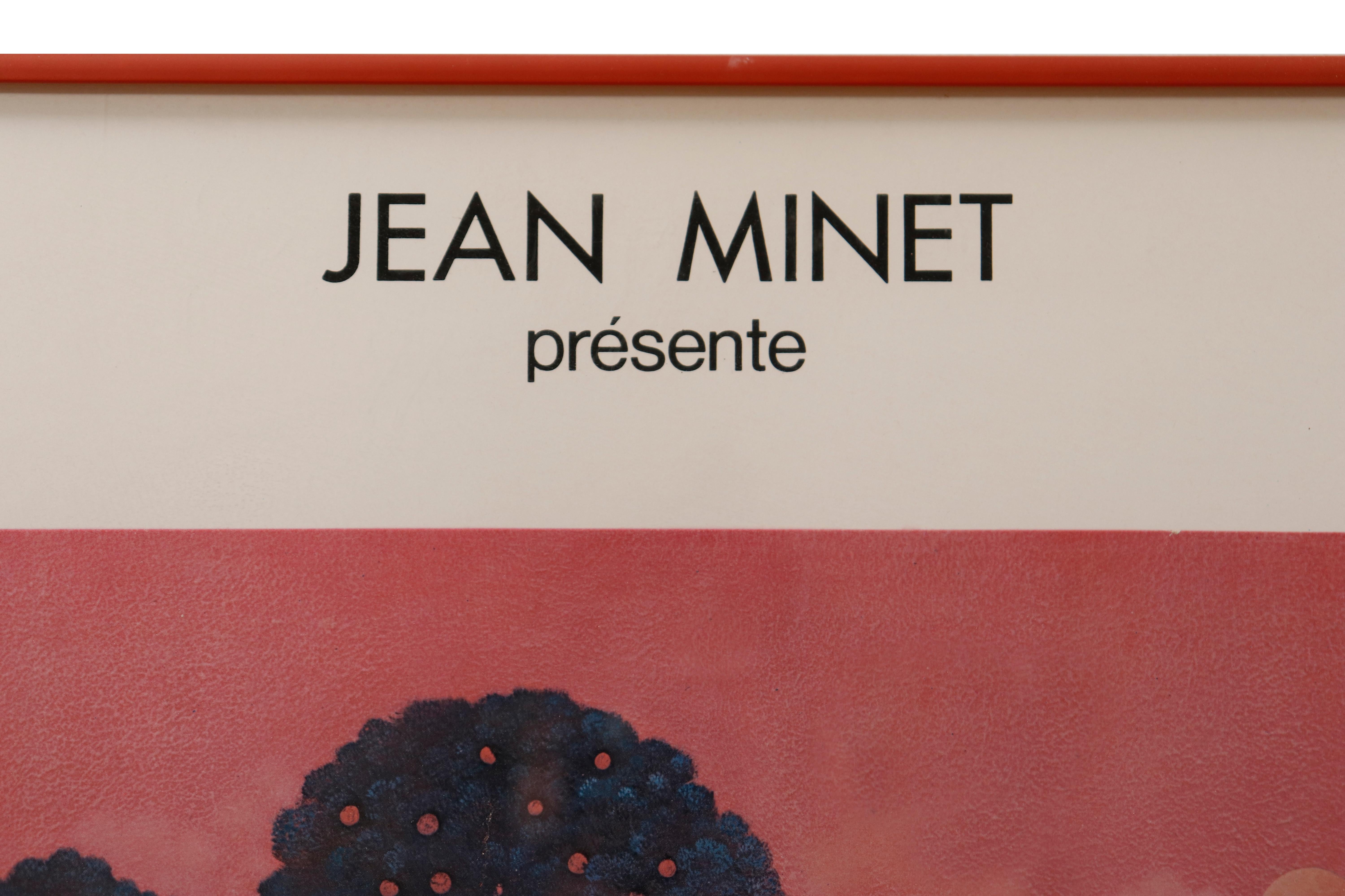 Ein gerahmtes lithografisches Plakat, das für eine Ausstellung von George Braem in der Gallerie D'Art de la Place Beauvau in Paris von August bis September 1977 wirbt. Gedruckt bei Editions Arts Graphiques D'Aquitaine. In einem roten Metallrahmen,