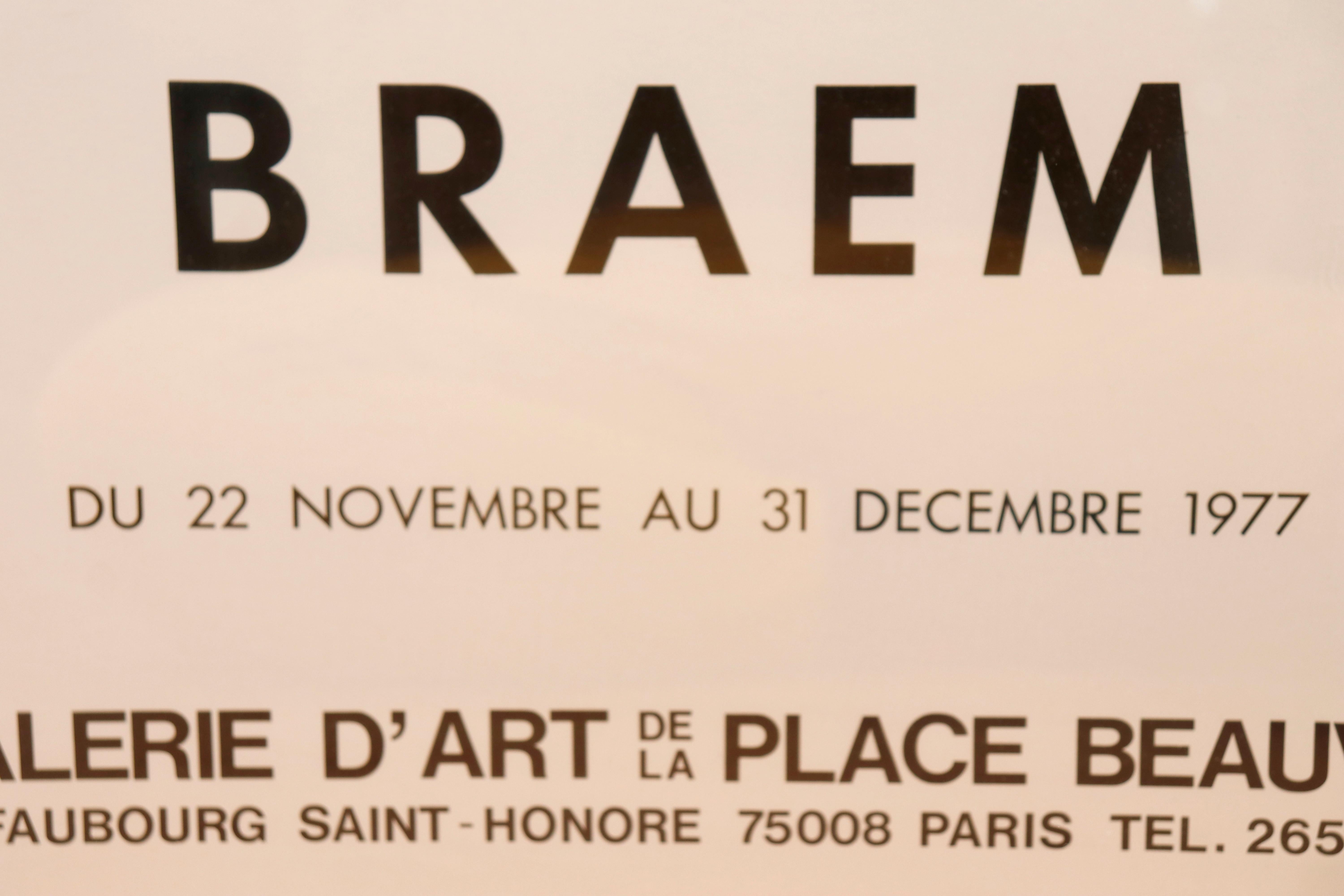 1977 Georges Braem Framed Exhibition Poster For Sale 1
