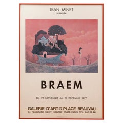 Retro 1977 Georges Braem Framed Exhibition Poster