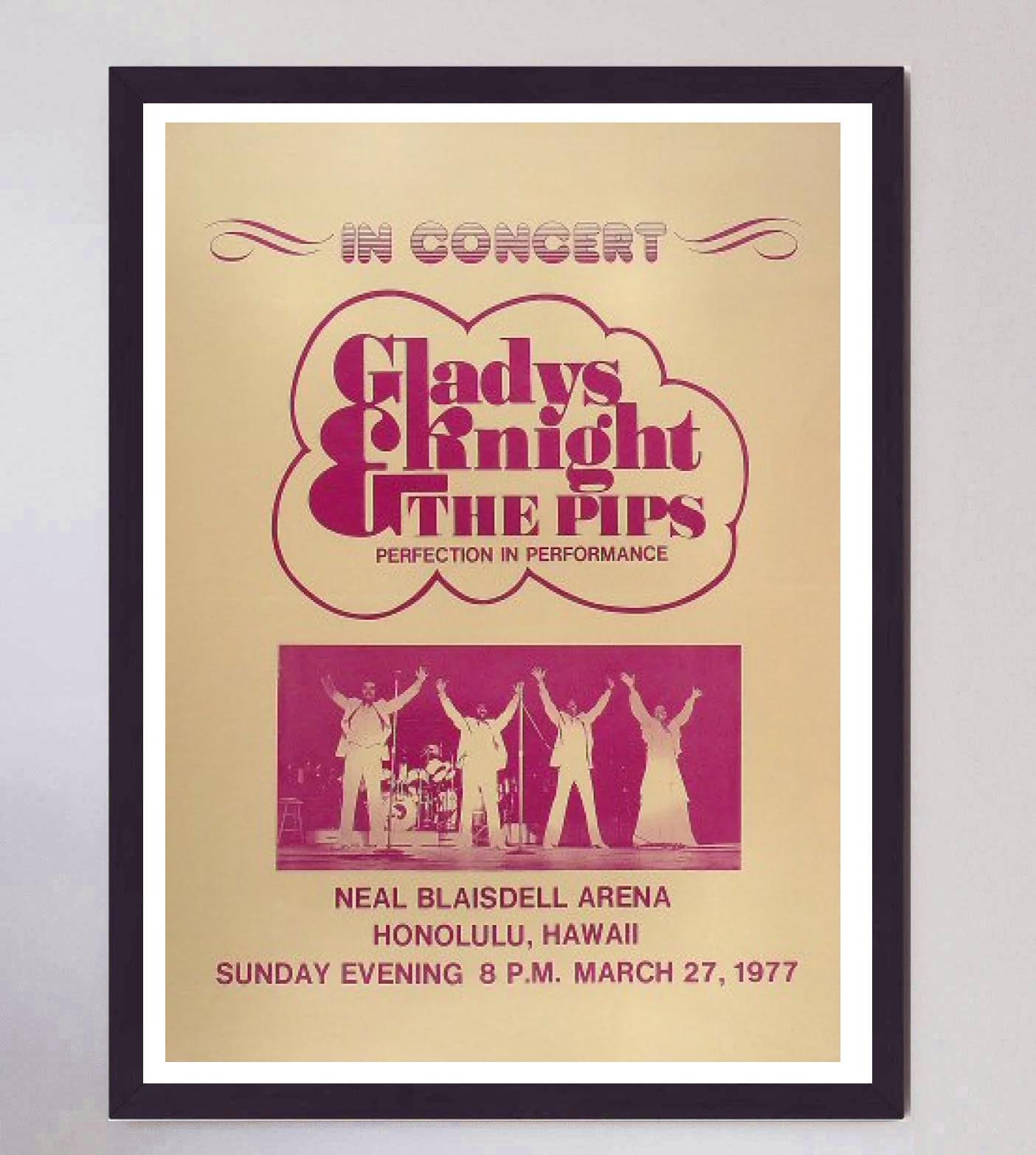 Late 20th Century 1977 Gladys Knight & The Pips - Hawaii Original Vintage Poster For Sale