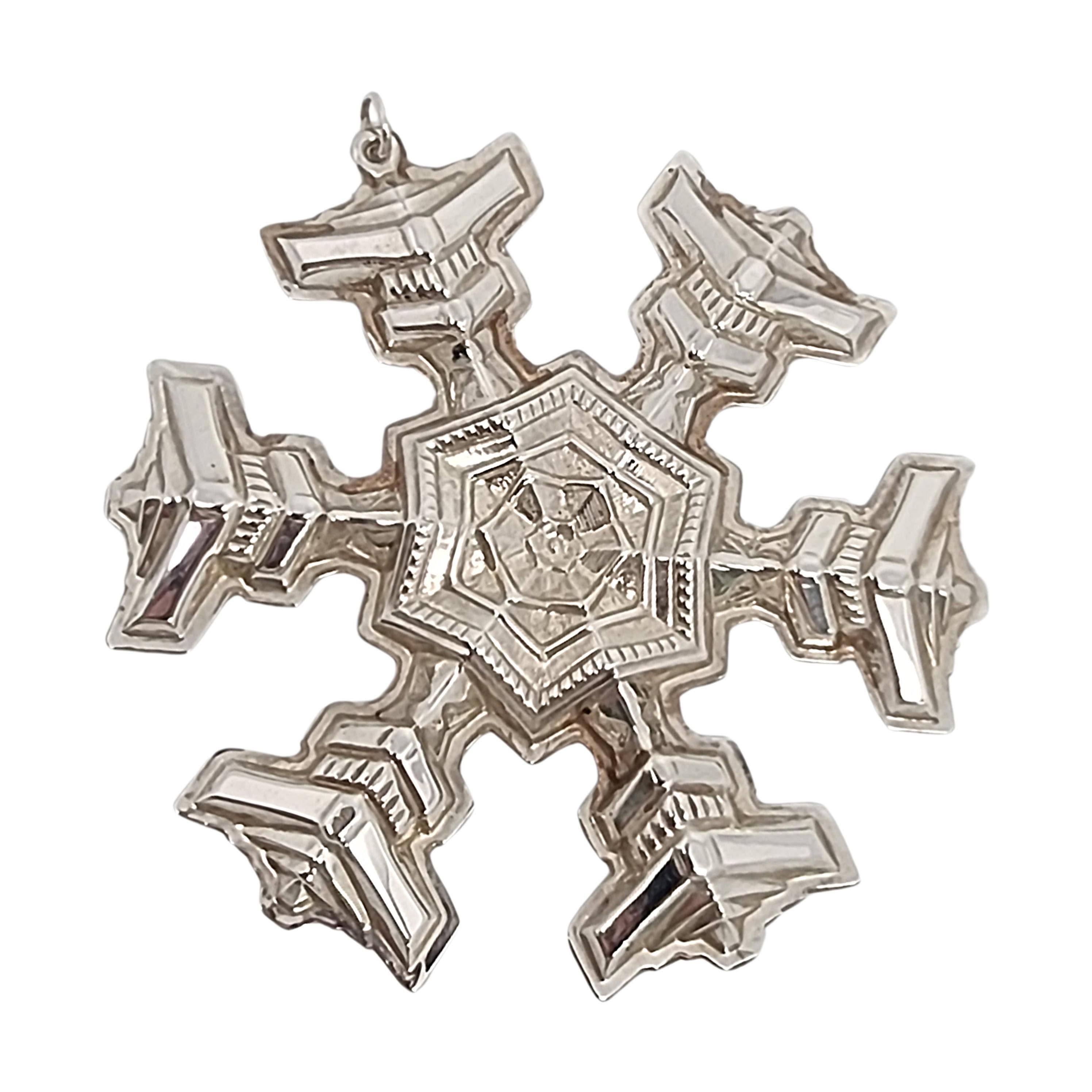 Women's or Men's 1977 Gorham Sterling Silver Snowflake Ornament with Pouch #15646 For Sale