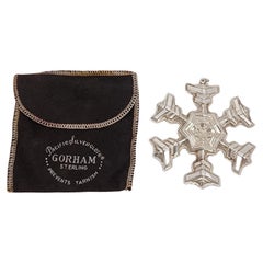 Ornement de flocons de neige en argent sterling Gorham avec pochette n° 15646, 1977