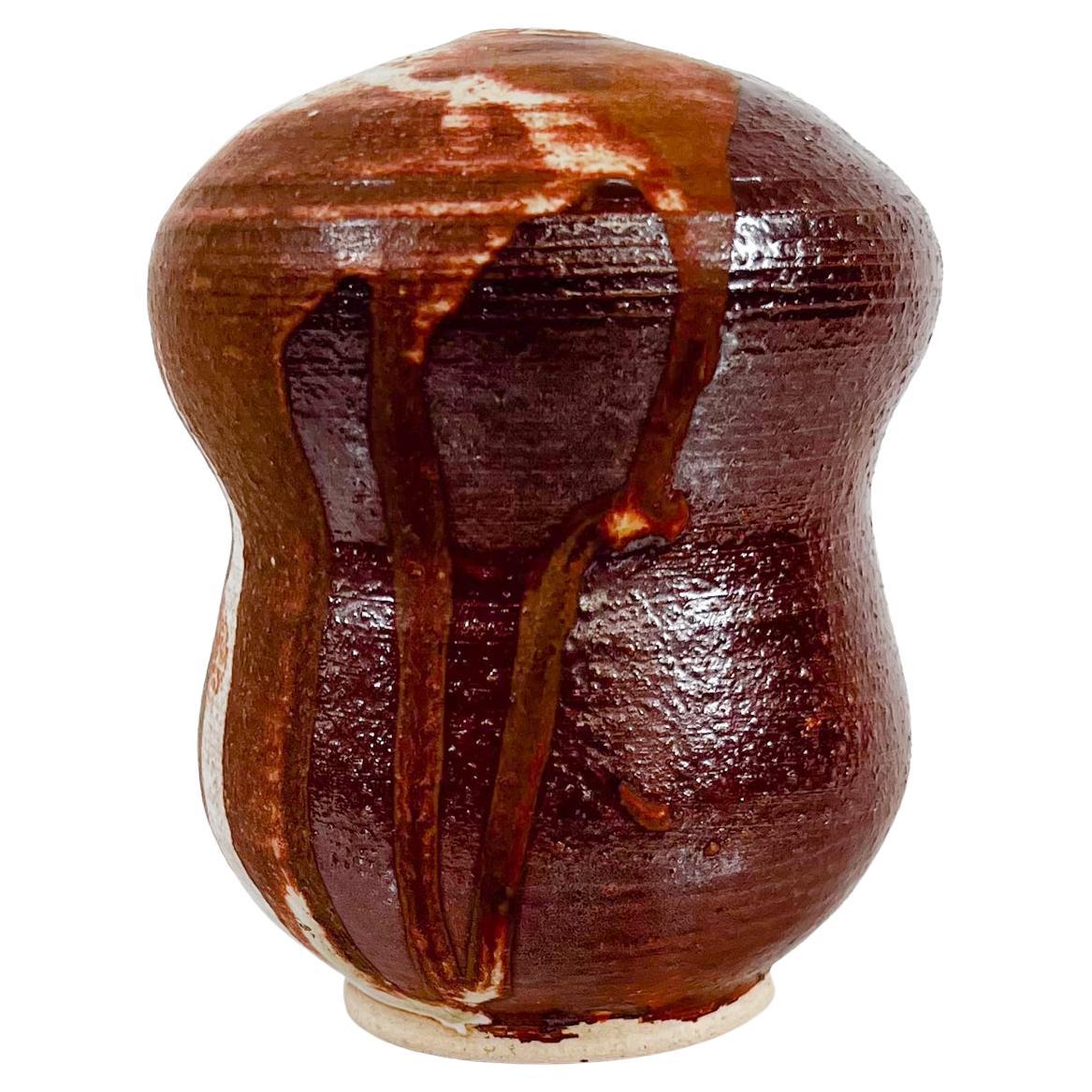 1977 Guenther Art Pottery Bud Vase Glazed Weed Pot Signed In Good Condition In Chula Vista, CA