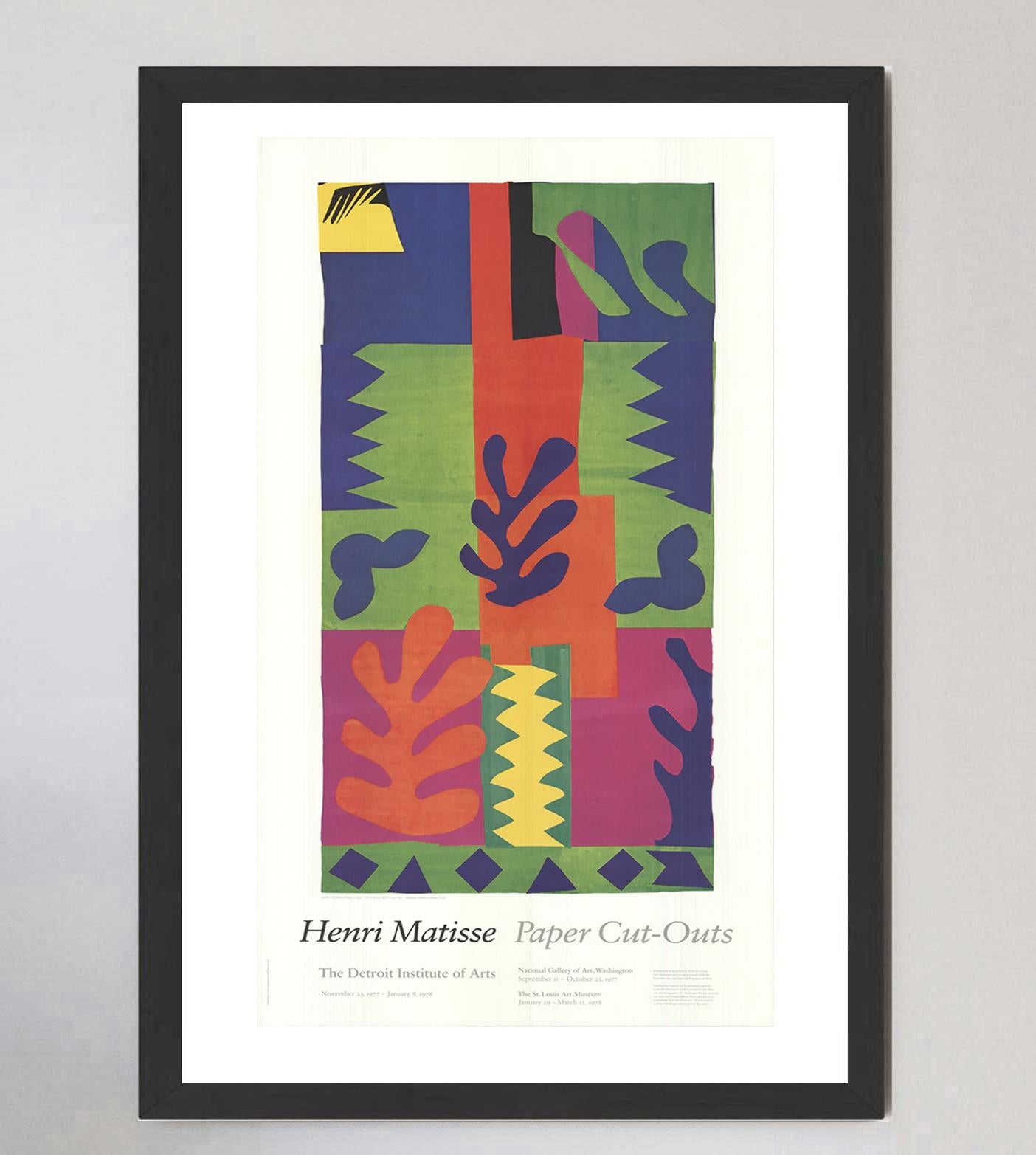 American 1977 Henri Matisse - Paper Cut-Outs - Detroit Institute of Arts Original Poster For Sale