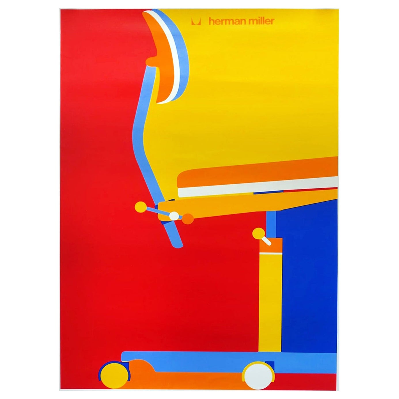 1977 Herman Miller Kevi Chair Original Vintage Poster