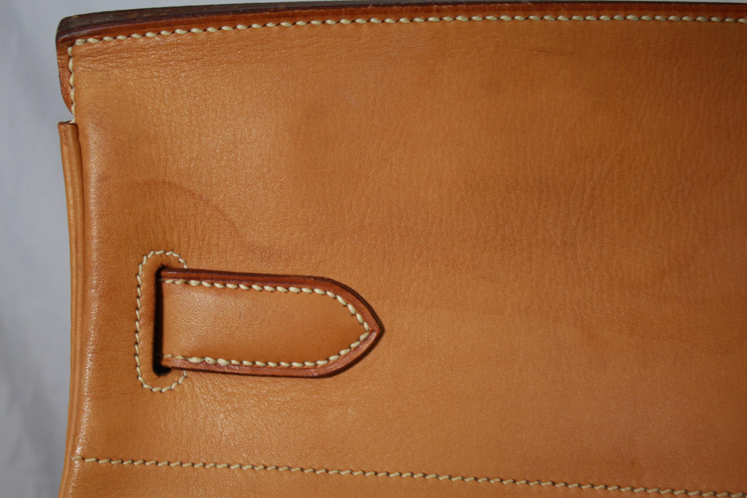 1977 Hermes Travel XL Haut à Courroies in Brown Natural Leather Barenia Style 4
