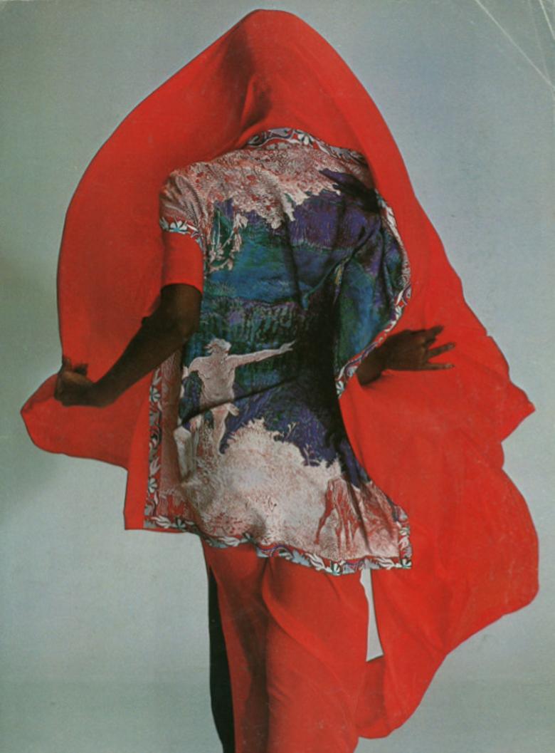 1977 ISSEY MIYAKE 'Paradise Lost' silk kimono top with print by TADANORI YOKOO 5