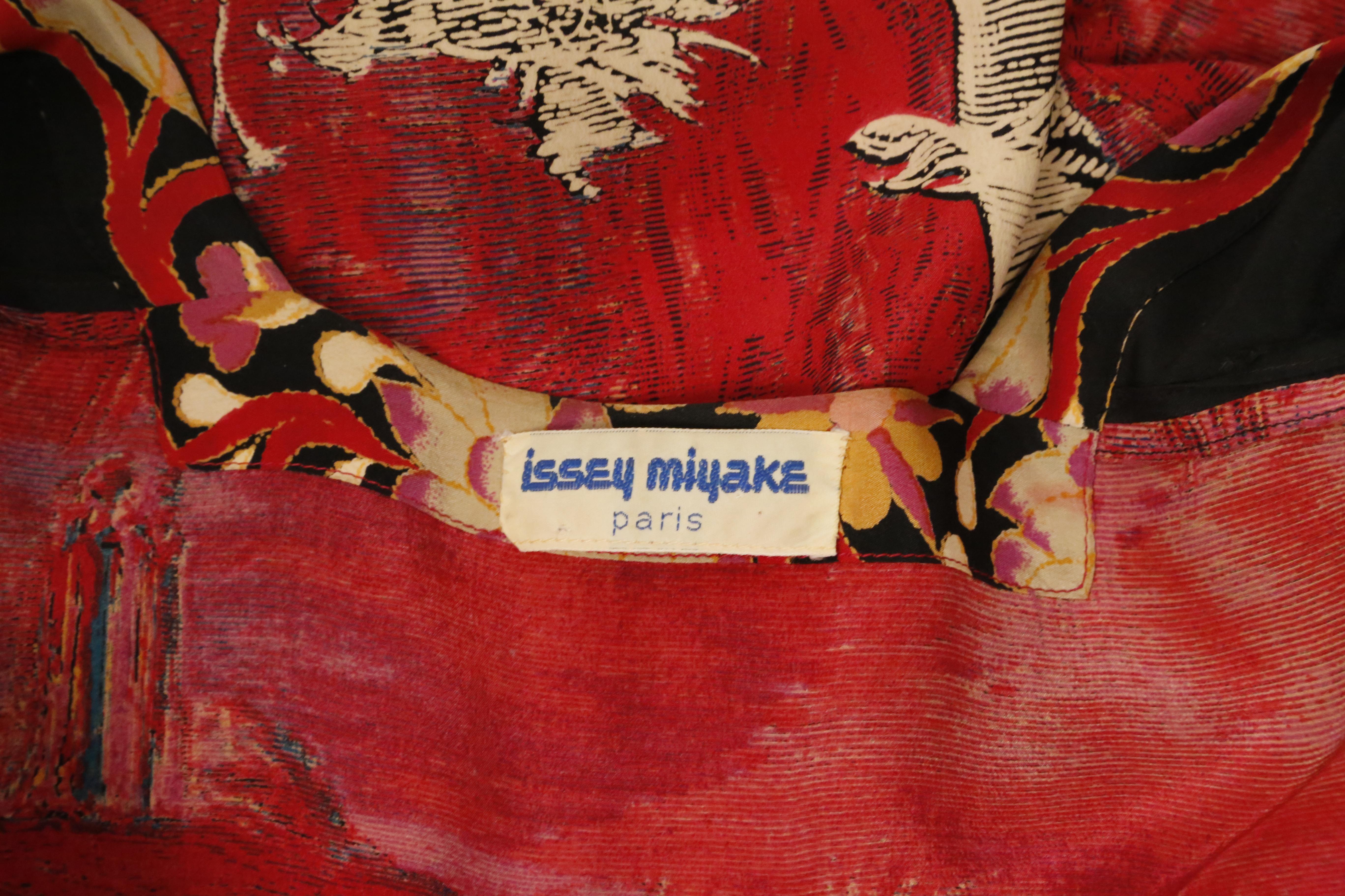 1977 ISSEY MIYAKE 'Paradise Lost' silk kimono top with print by TADANORI YOKOO 3