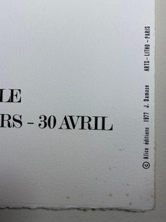 1977 Lithographie de Jean-Michel Folon - Affiche d'exposition