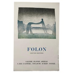 1977 Lithographie de Jean-Michel Folon - Affiche d'exposition