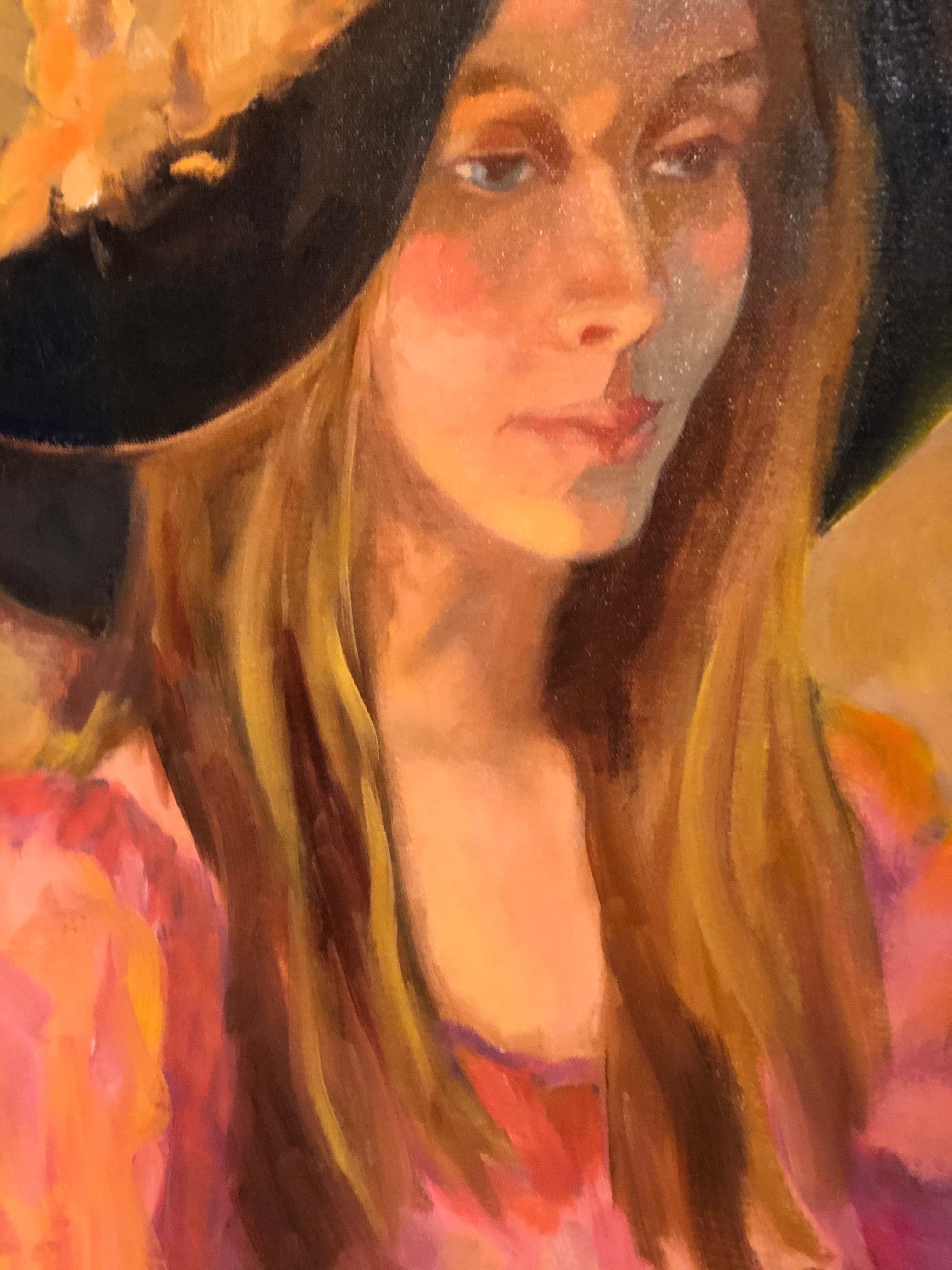 1977 Joni Mitchell Style Portrait by Peggy Calvart For Sale 3