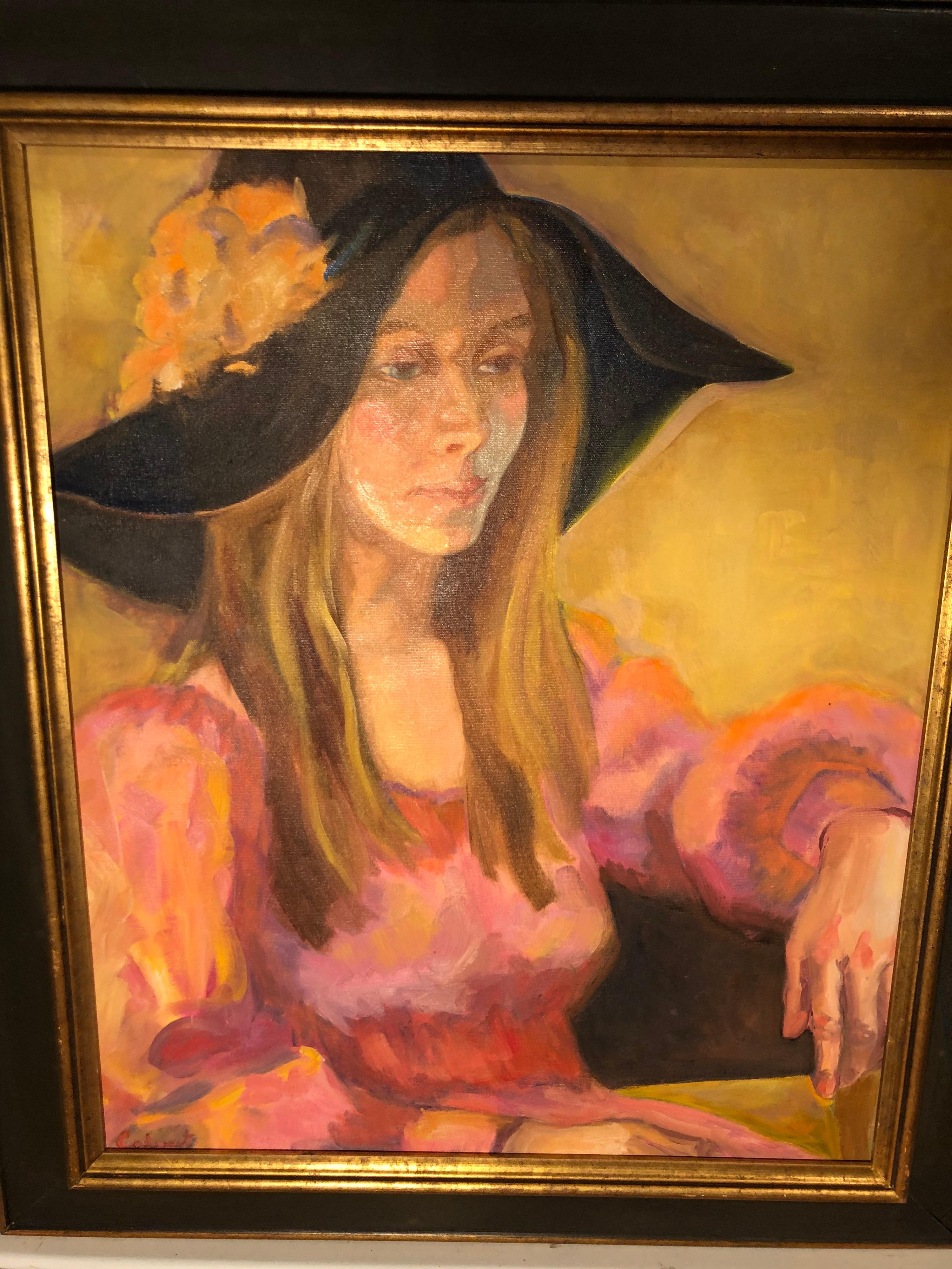 Fine XX secolo 1977 Ritratto in stile Joni Mitchell di Peggy Calvart in vendita