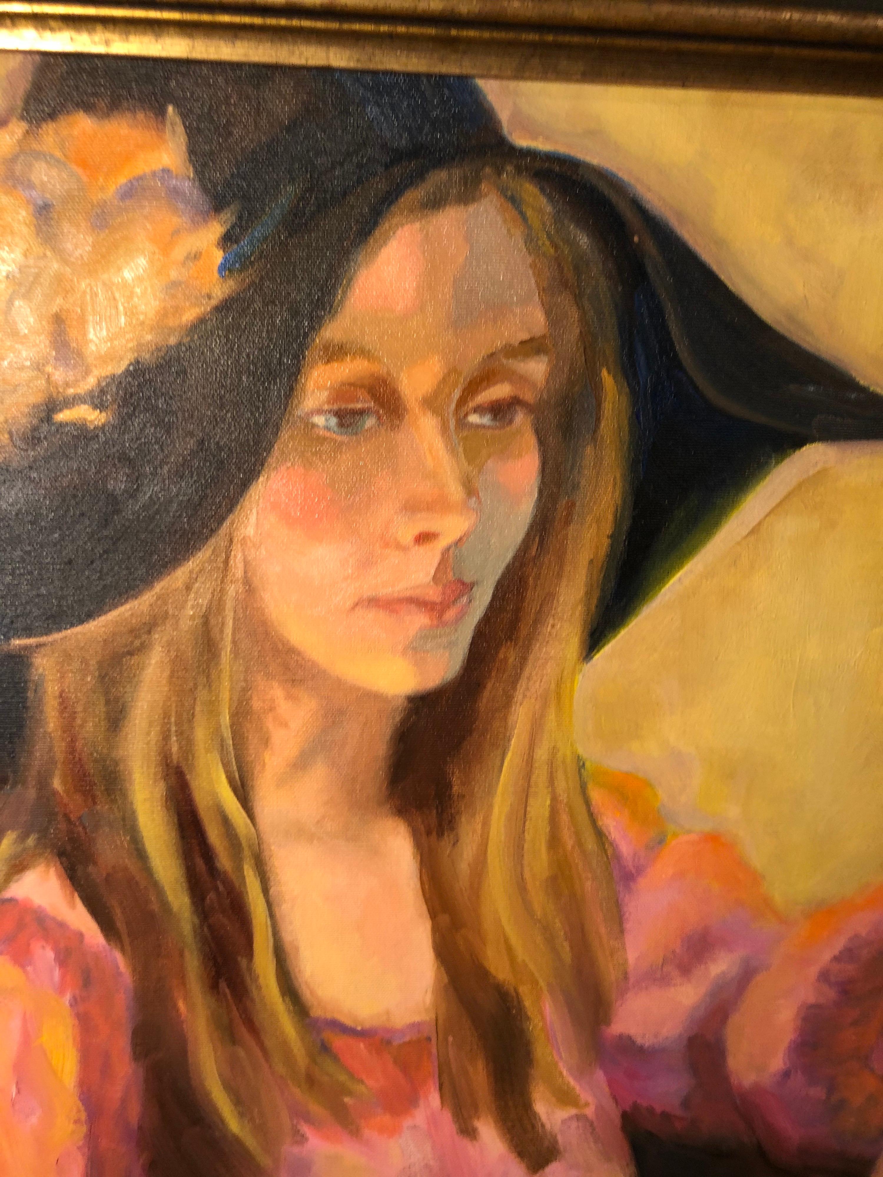 1977 Joni Mitchell-Porträt im Stil von Peggy Calvart (Ende des 20. Jahrhunderts) im Angebot