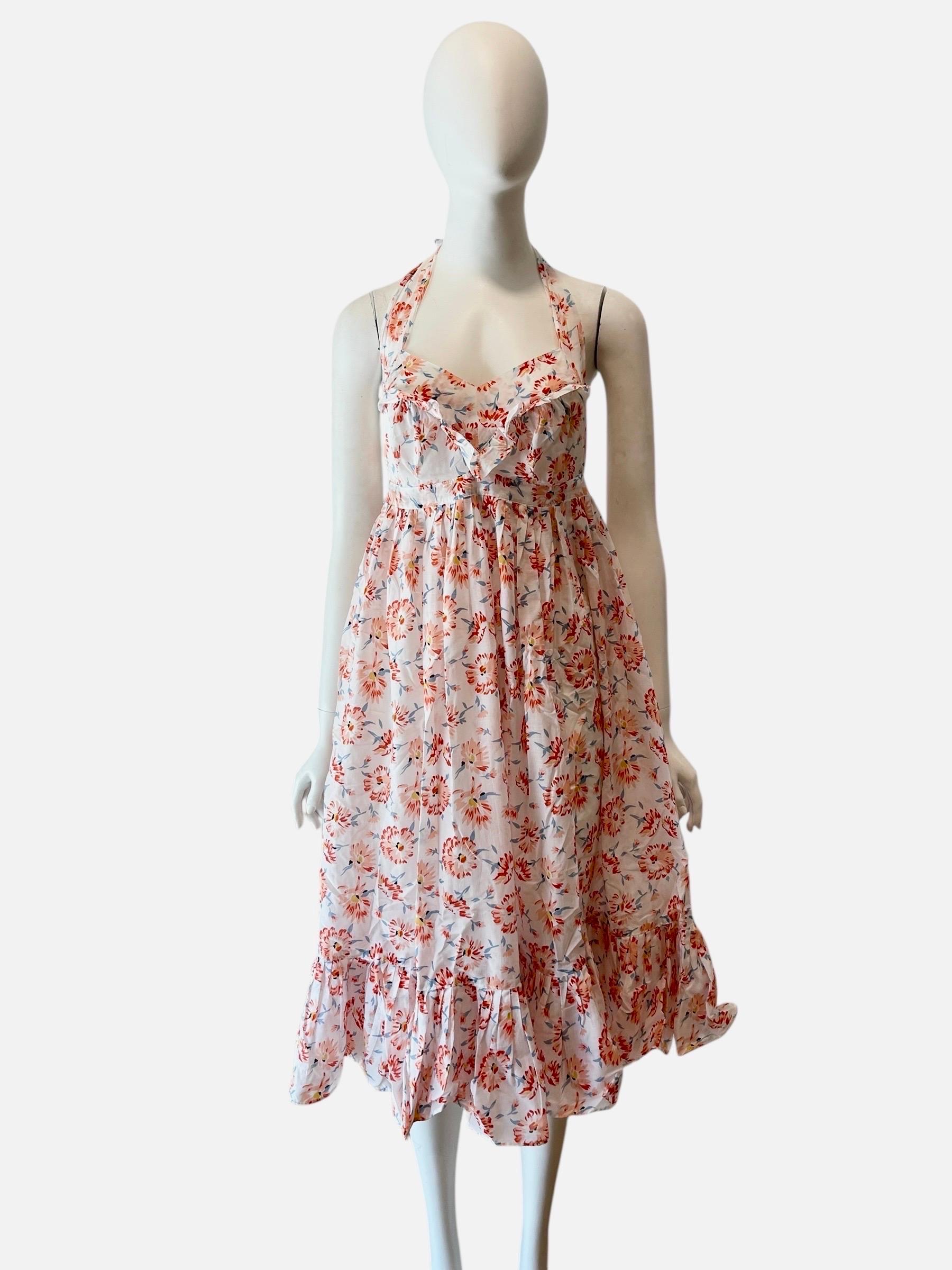 Brown 1977 Kenzo documented floral bubble dress For Sale