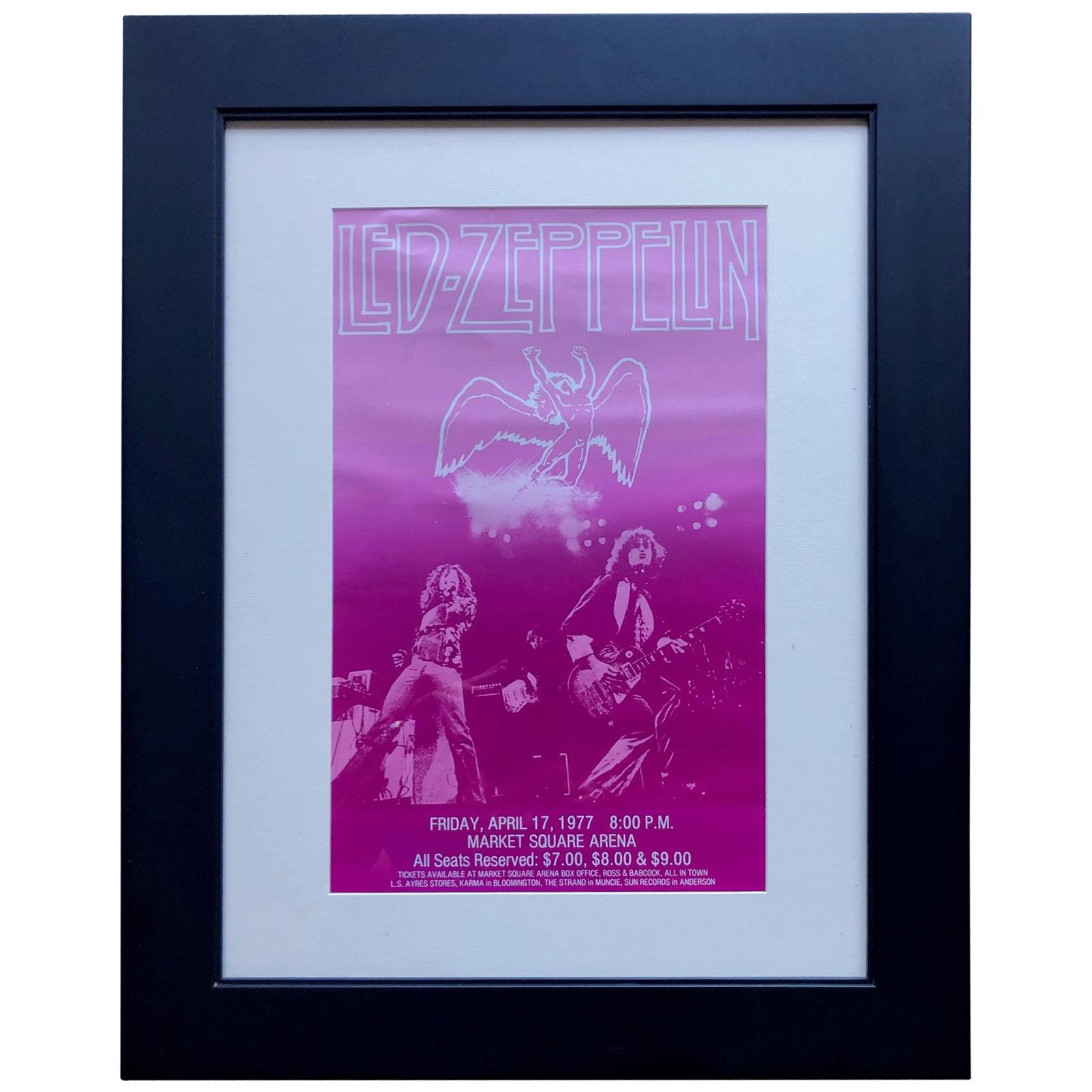 1977 Led Zeppelin Vintage Concert Poster Live at Market Square Arena