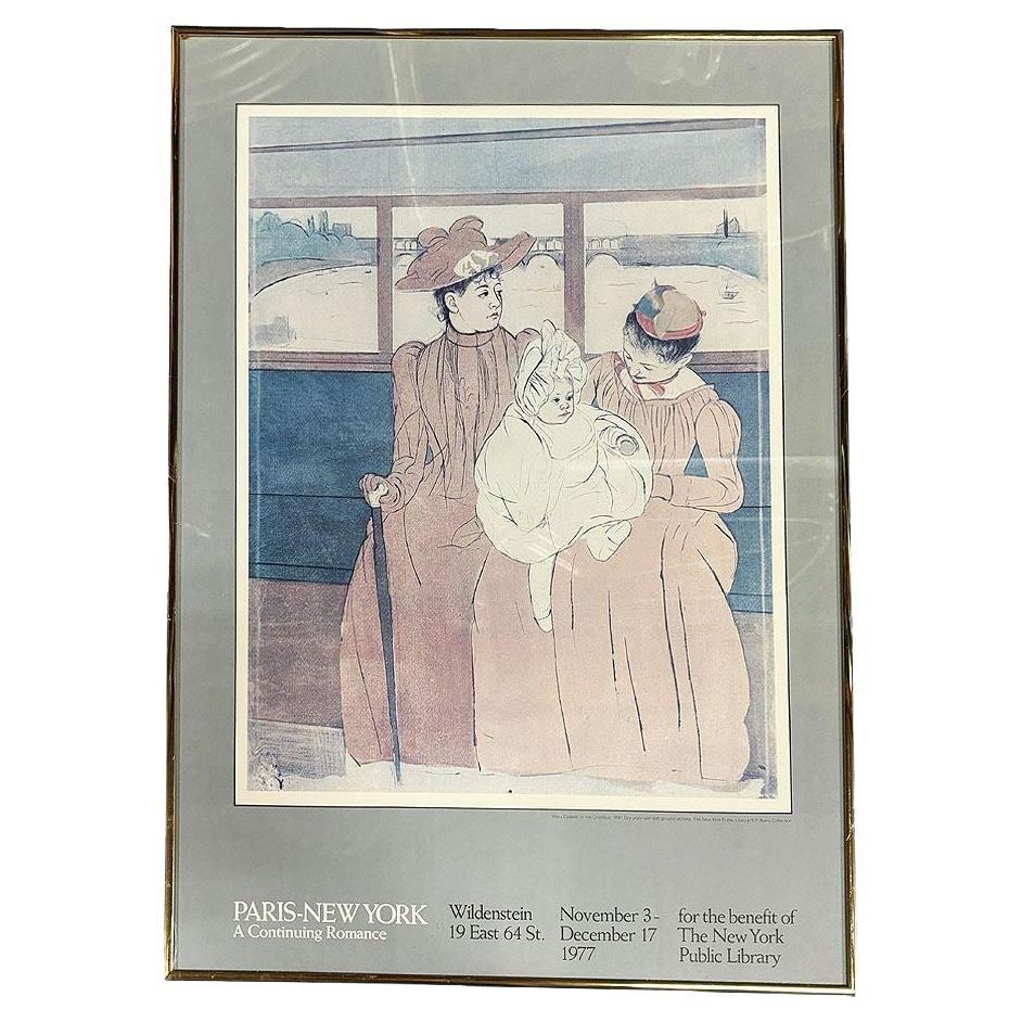 1977 Mary Cassatt In the Omnibus New York Library Art Gallery Poster, Framed