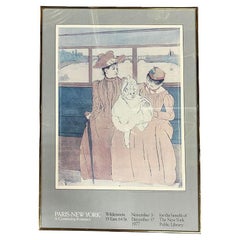 1977 Mary Cassatt En el Ómnibus Póster de la Galería de Arte de la Biblioteca de Nueva York, enmarcado