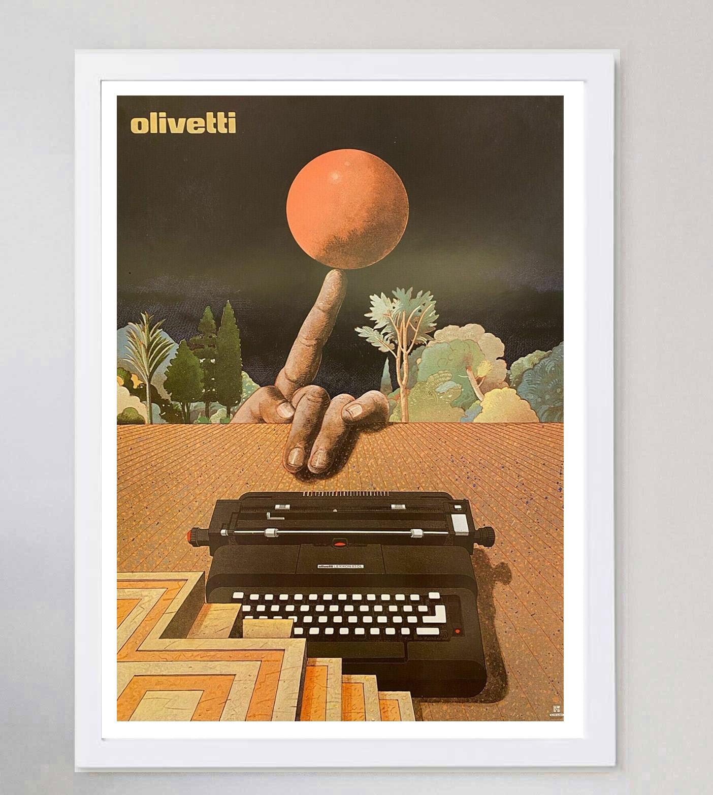 Italian 1977 Milton Glaser - Olivetti Typewriter Original Vintage Poster For Sale
