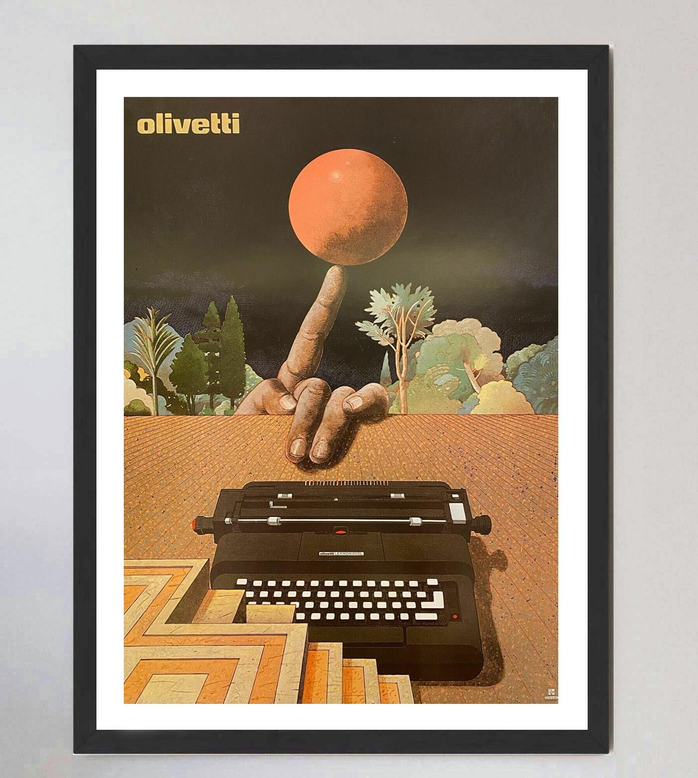 Late 20th Century 1977 Milton Glaser - Olivetti Typewriter Original Vintage Poster For Sale