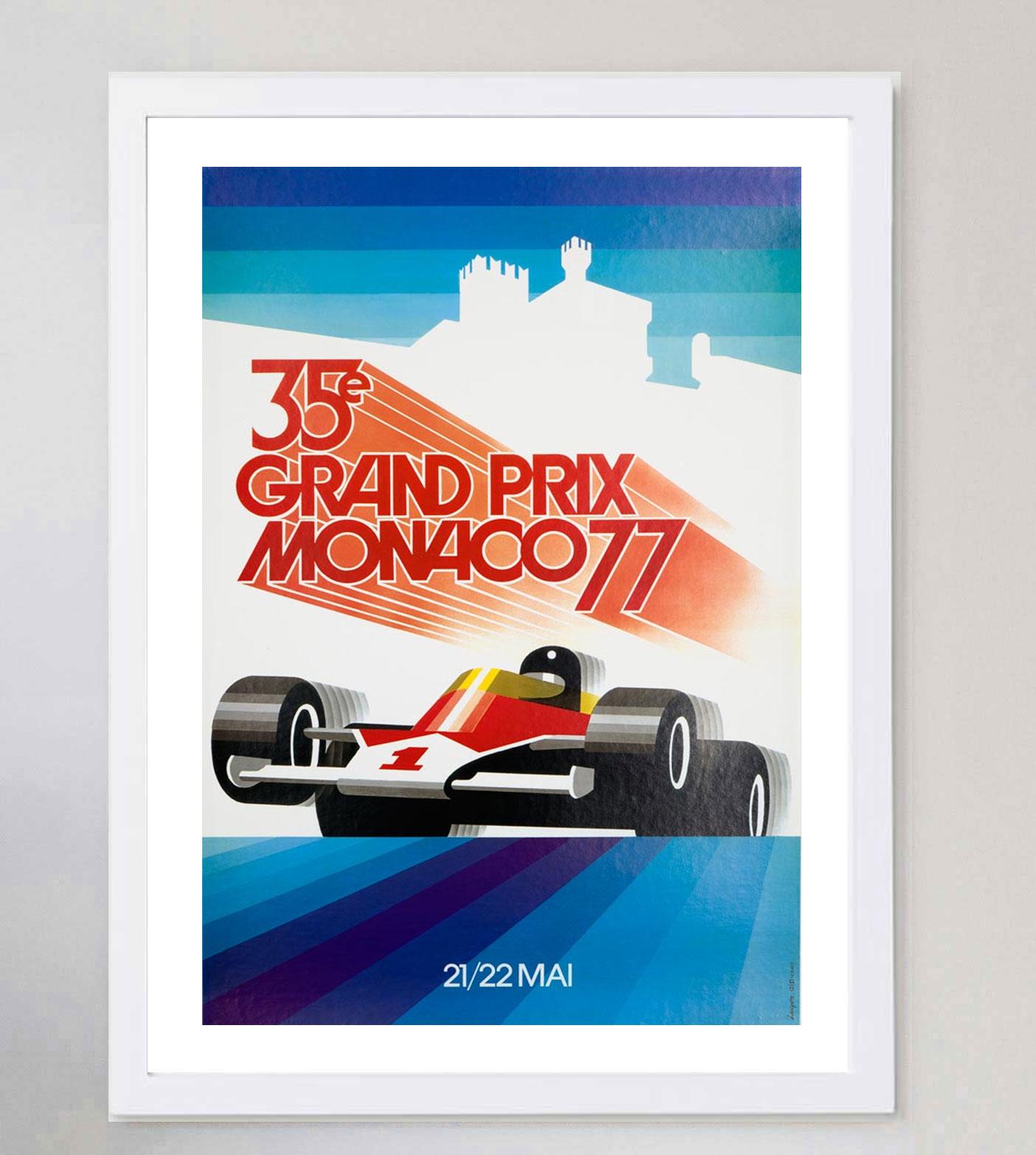Monacan 1977 Monaco Grand Prix Original Vintage Poster For Sale