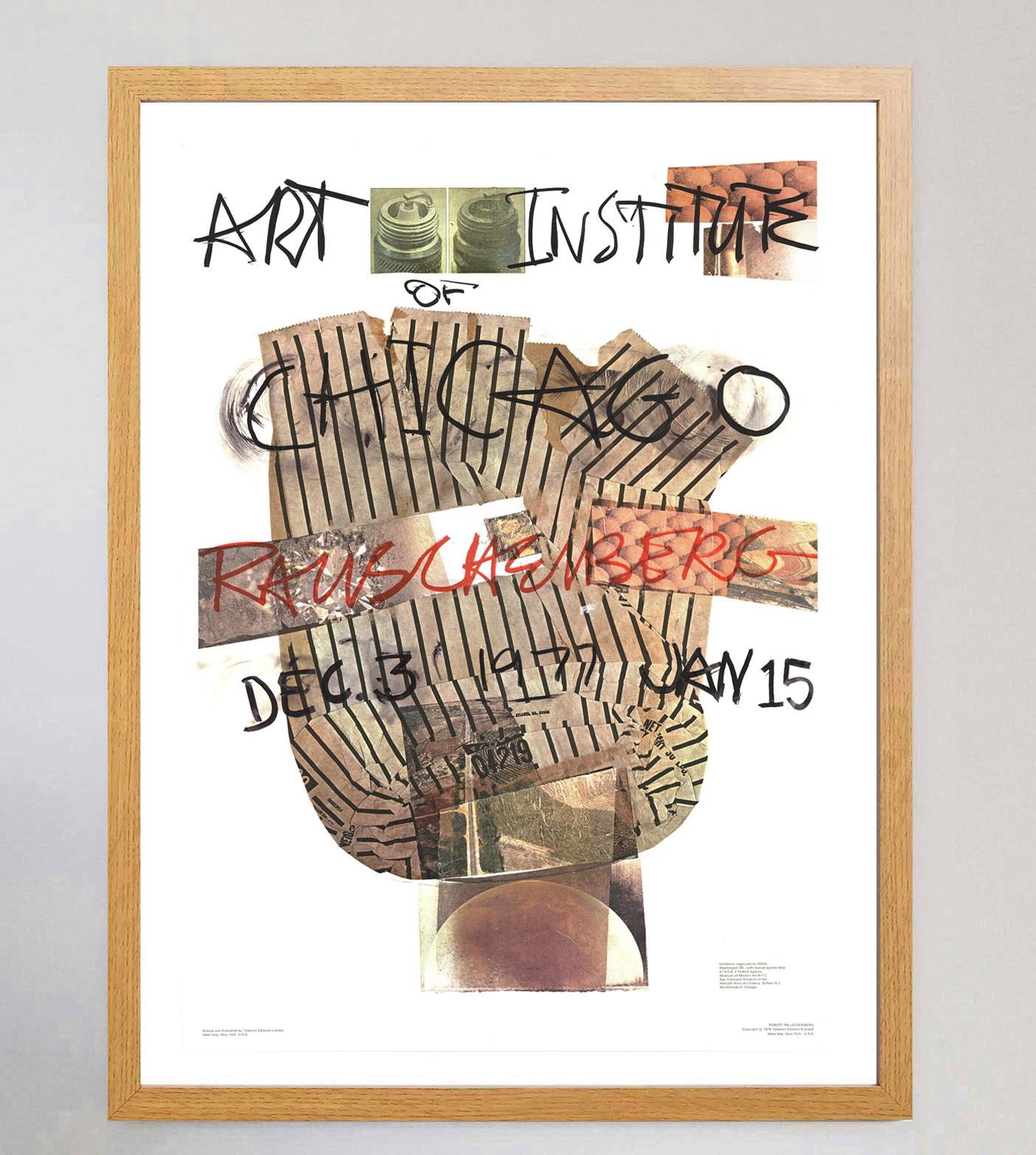 American 1977 Robert Rauschenberg - Art Institute of Chicago Original Vintage Poster For Sale