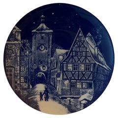 Assiette de Noël en porcelaine royale bavaroise de 1977 - « Rothenburg ob der Tauber »