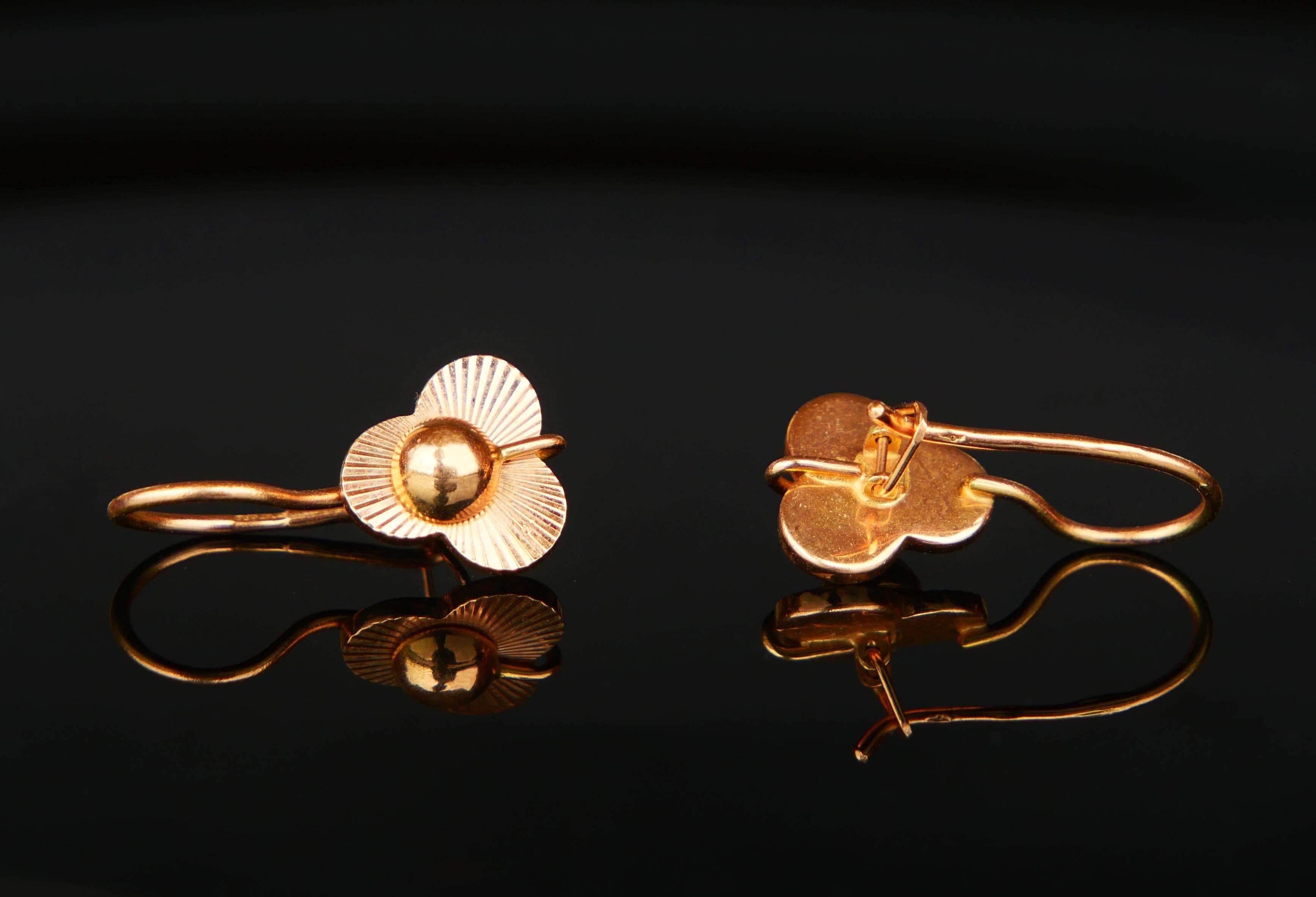 Women's 1977 Soviet Earrings solid 14 K Rose Gold / 3.9 gr