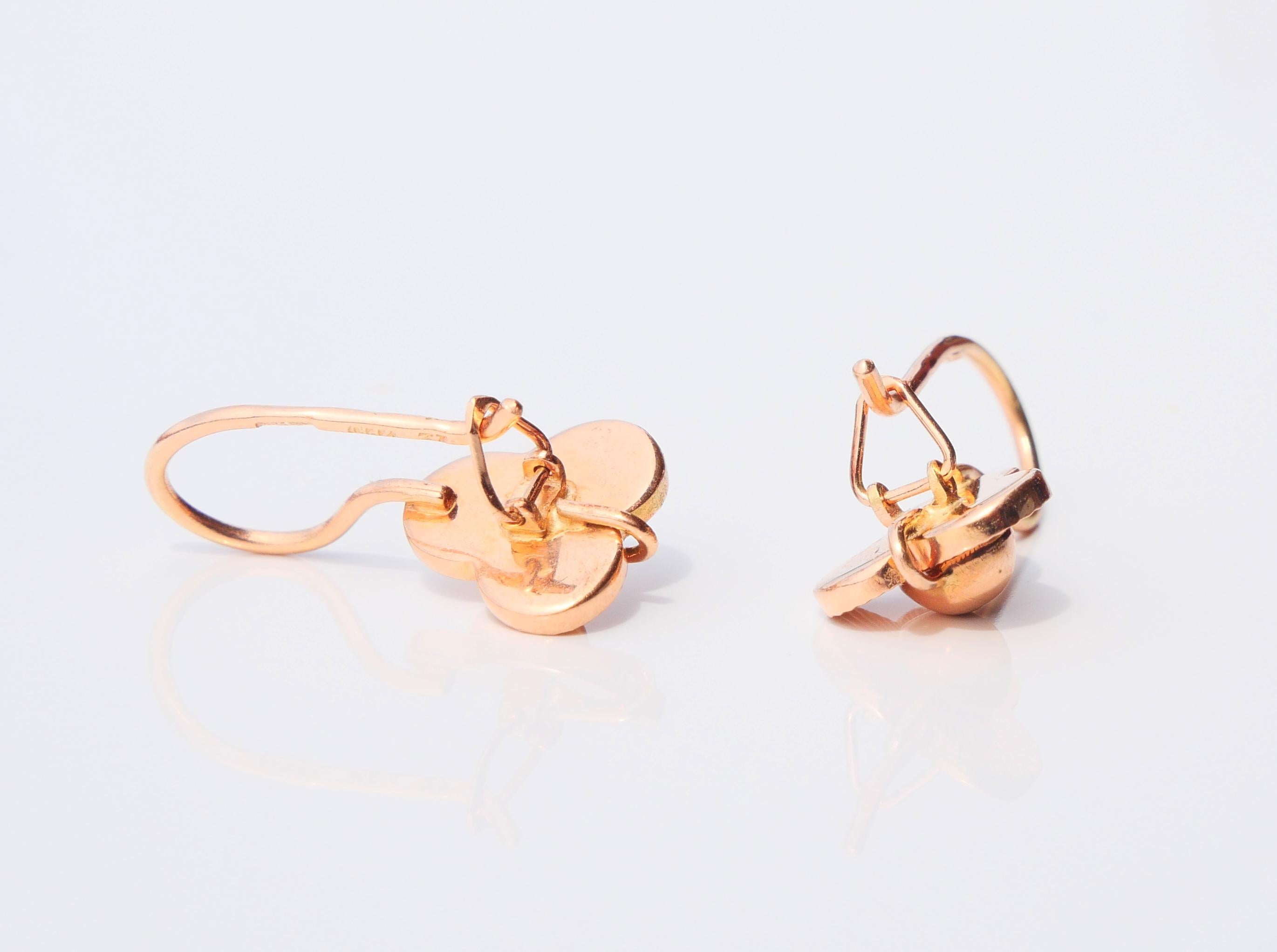 1977 Soviet Earrings solid 14 K Rose Gold / 3.9 gr 4