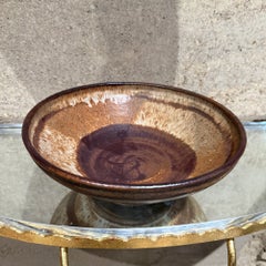 Retro 1977 Speckled Art Pottery Bowl Signed Rucker Mid-Century Modern Studio