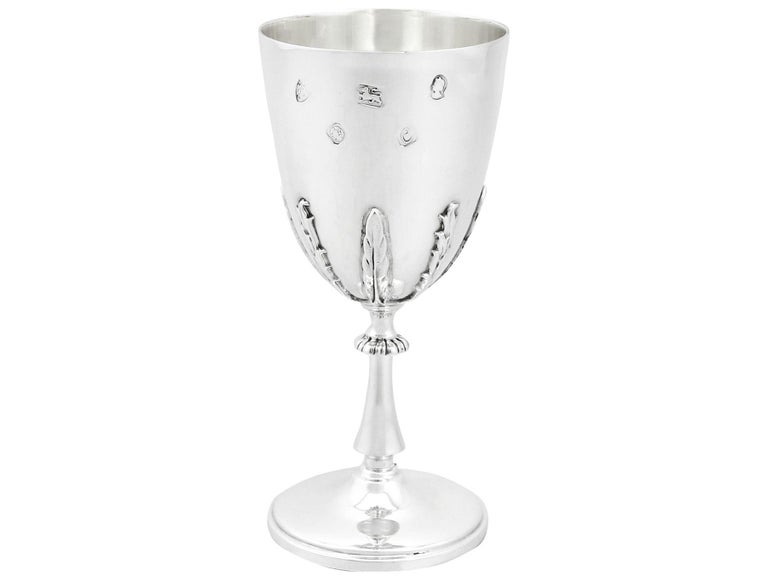 1977, Sterling Silver Claret Jug and Matching Goblets For Sale at 1stDibs