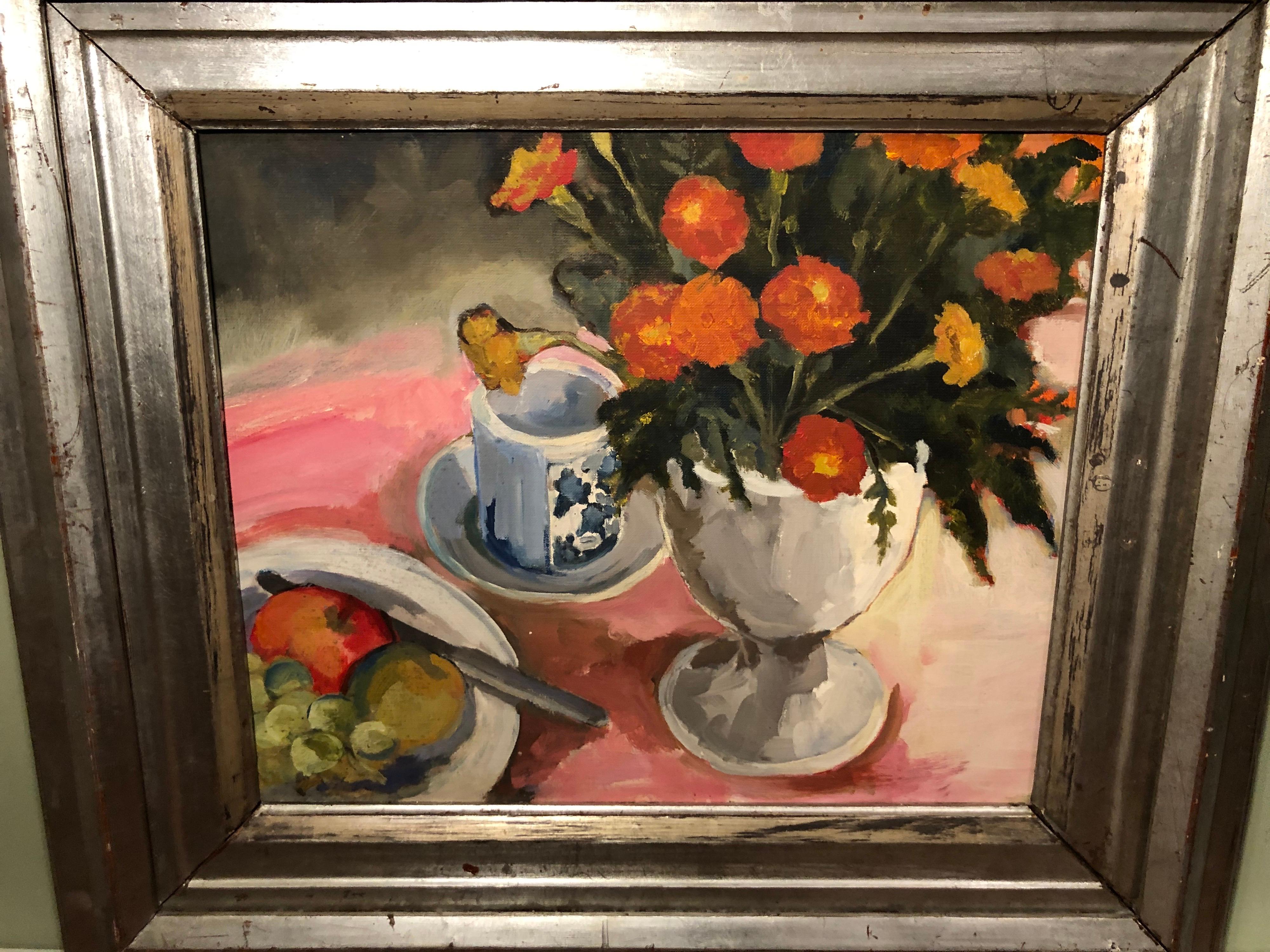 Nature morte de Marigolds d'Arlene Skutch, 1977 Bon état - En vente à Redding, CT