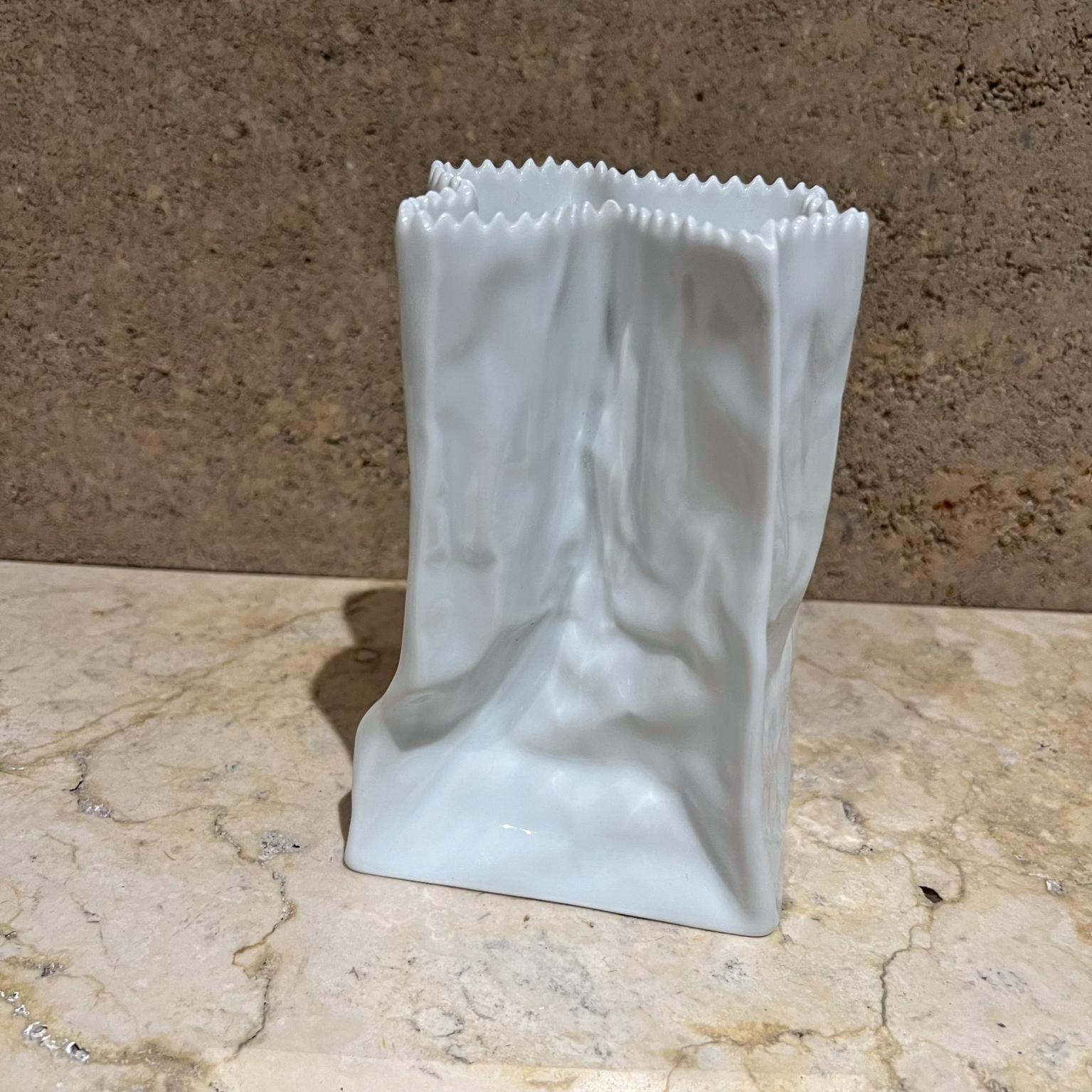 Late 20th Century 1977 Tapio Wirkkala for Rosenthal Porcelain Paper Bag Vase