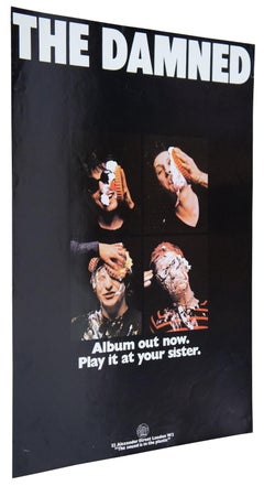 1977 The Damned Promo Poster Punk Rock Album Stiff Records Barney Bubbles