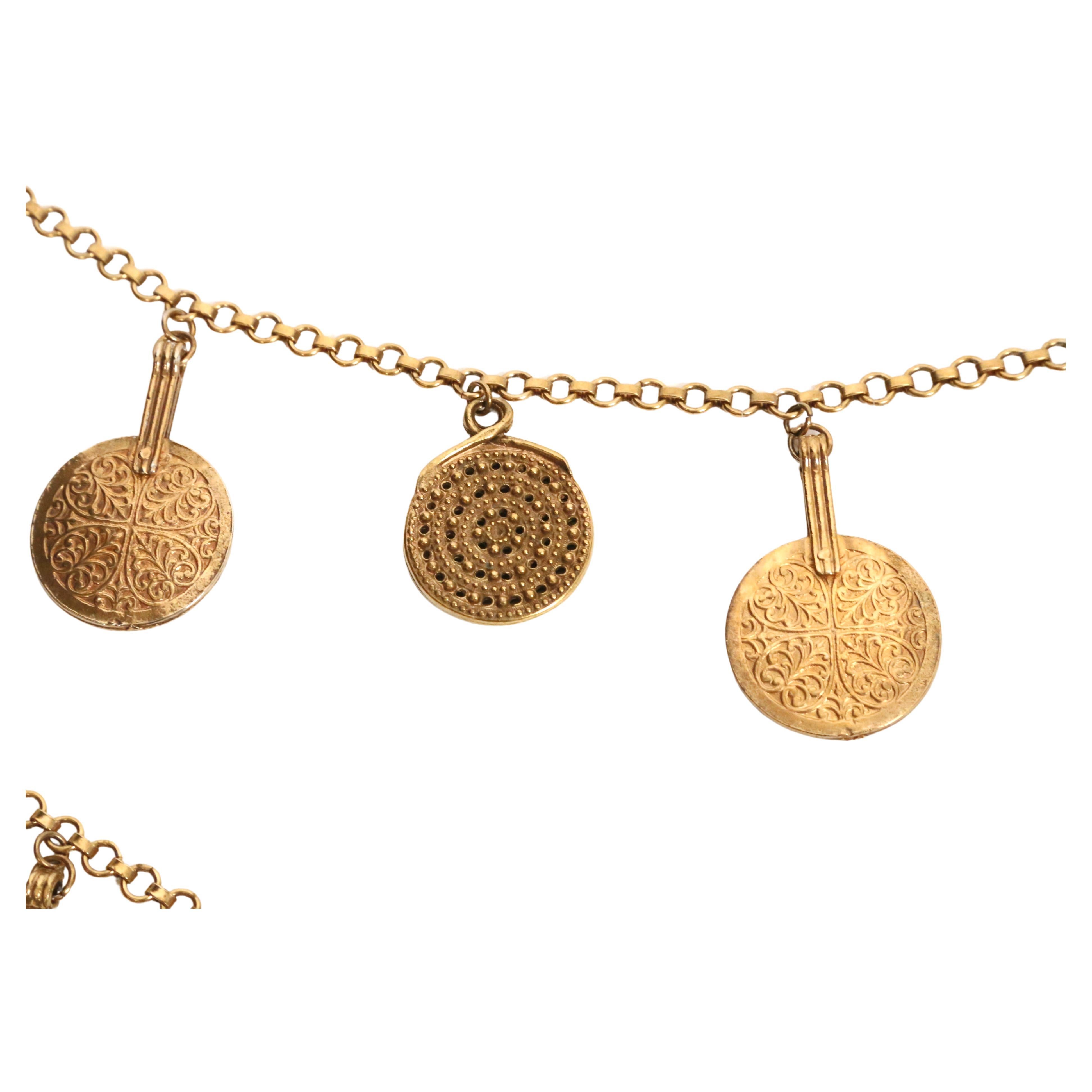 1977 YVES SAINT LAURENT ancient Byzantine style coin layered necklace For Sale 4