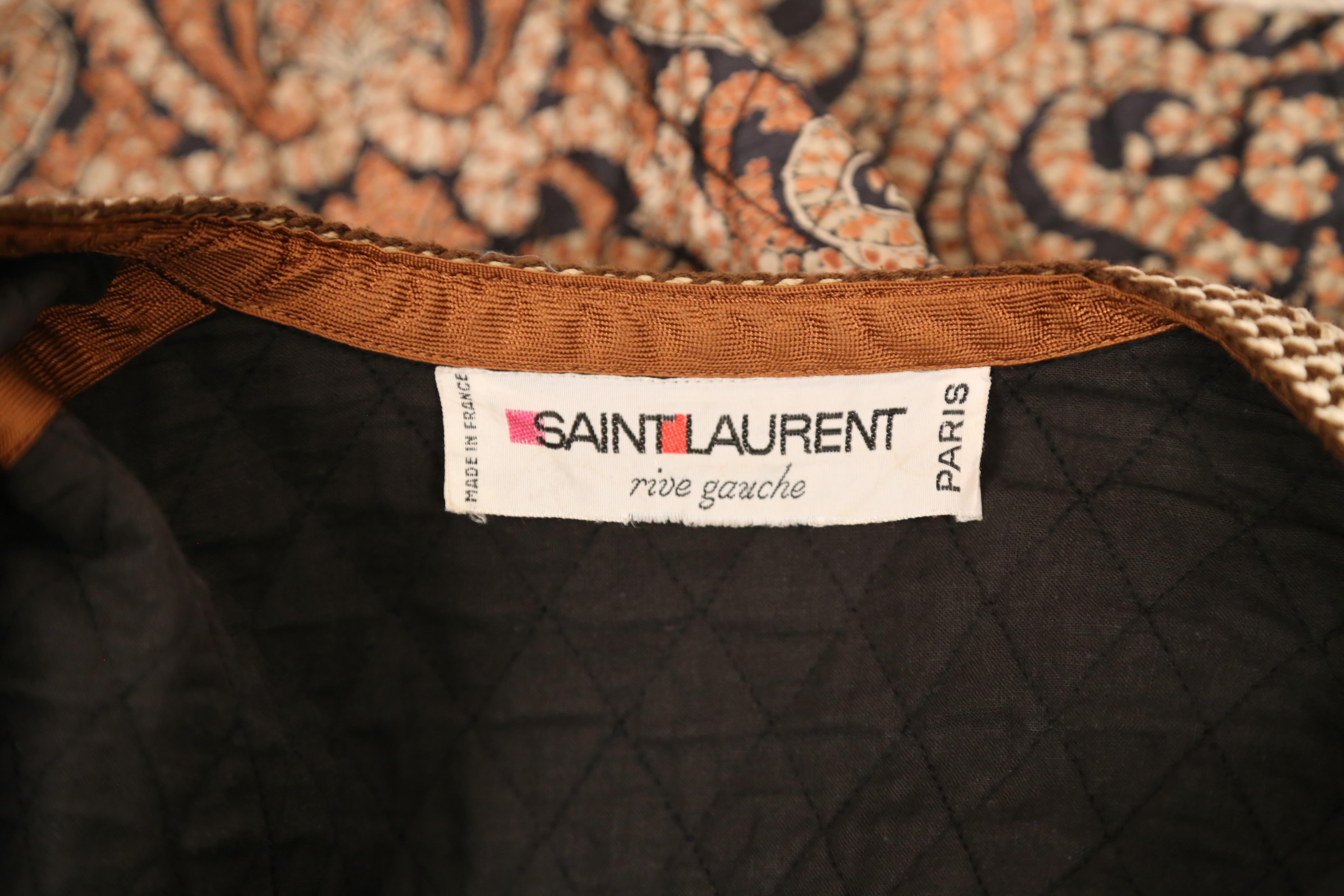 1977 YVES SAINT LAURENT silk Batik printed quilted RUNWAY jacket For Sale 5