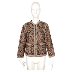 1977 YVES SAINT LAURENT silk Batik printed quilted RUNWAY jacket