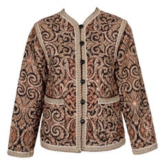 1977 YVES SAINT LAURENT silk Batik printed quilted RUNWAY jacket