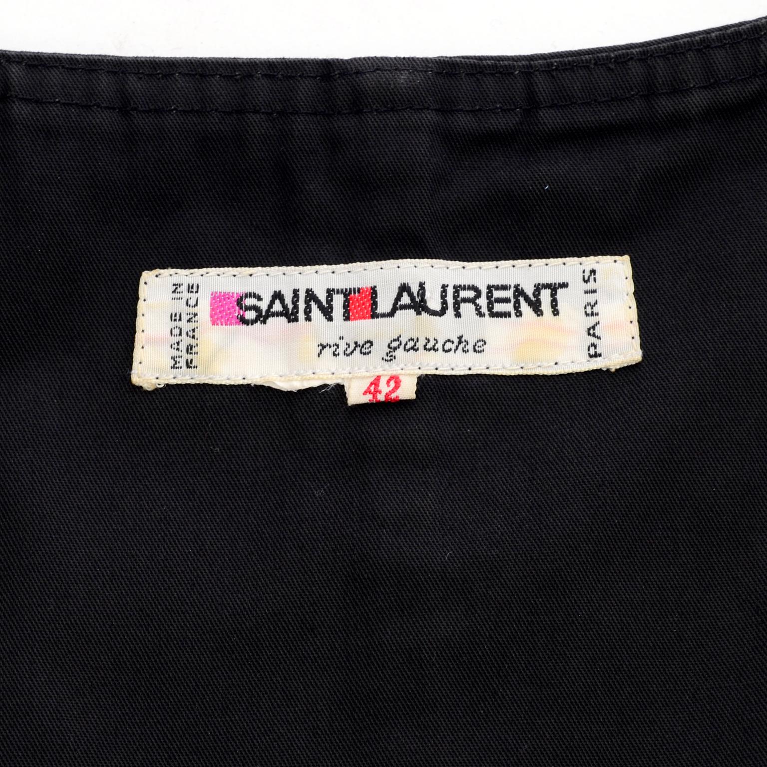 1977 Yves Saint Laurent YSL Russian Ballet Russes Peasant Black Corset Style Top 9