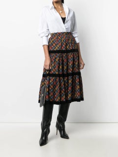 1977 Yves Saint Laurent YSL Russian Collection Geometric Petticoat Skirt